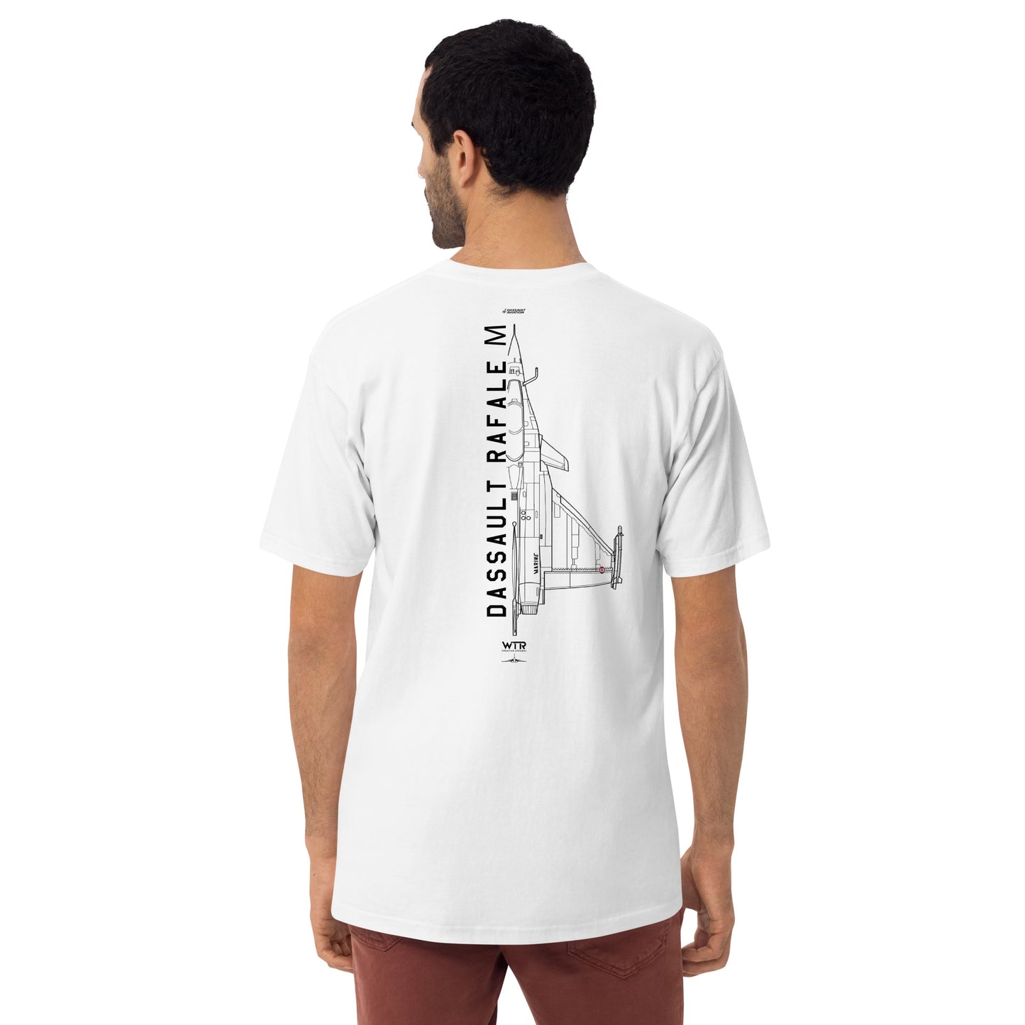 Dassault Rafale M Marine Nationale Hand-Drawn White T-Shirt