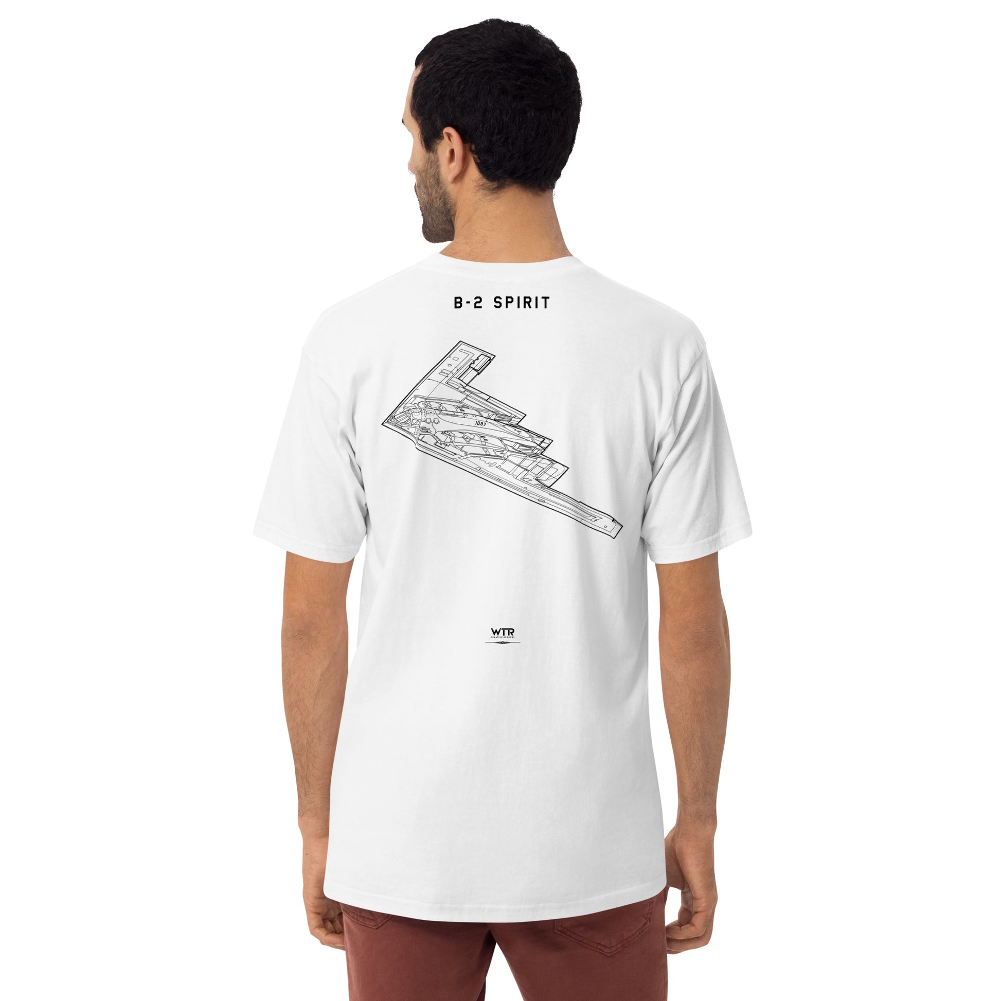 Northrop Grumman B-2 Spirit Stealth Bomber Special Variant Hand-Drawn White T-Shirt