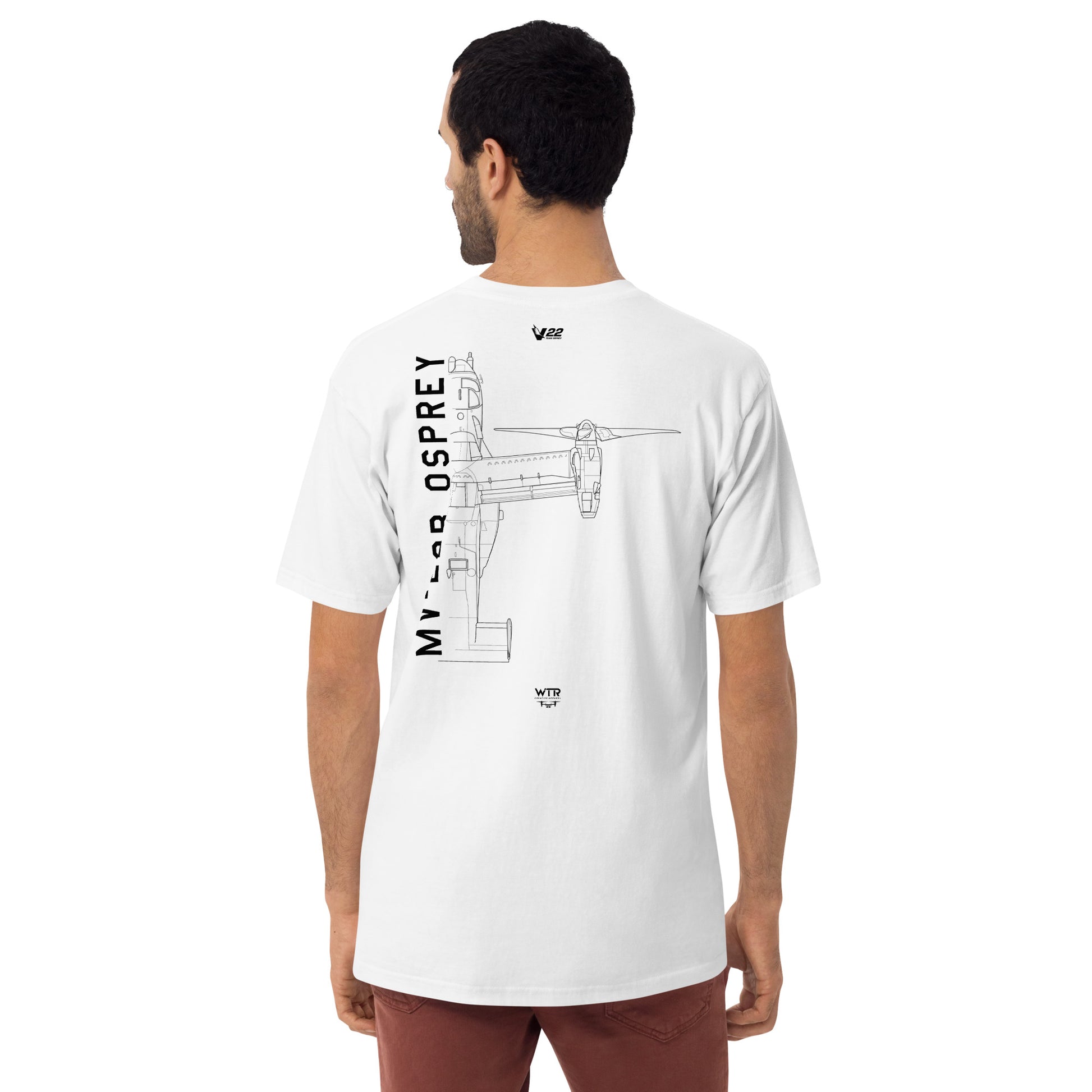 Bell Boeing MV-22 Osprey Tiltrotor Hand-Drawn Schematic White T-Shirt