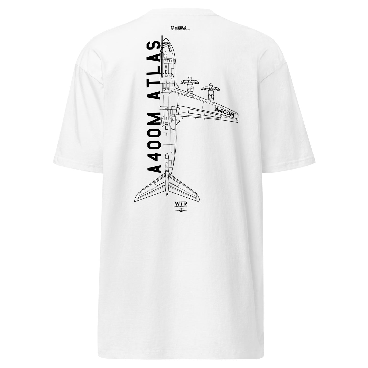 Airbus A400M Atlas Heavy Transport Hand-Drawn Schematic White T-Shirt