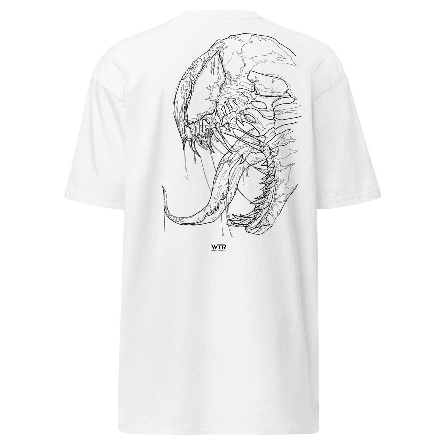 "WE ARE" Venom Symbiote-Inspired Graphic Hand-Drawn White T-Shirt