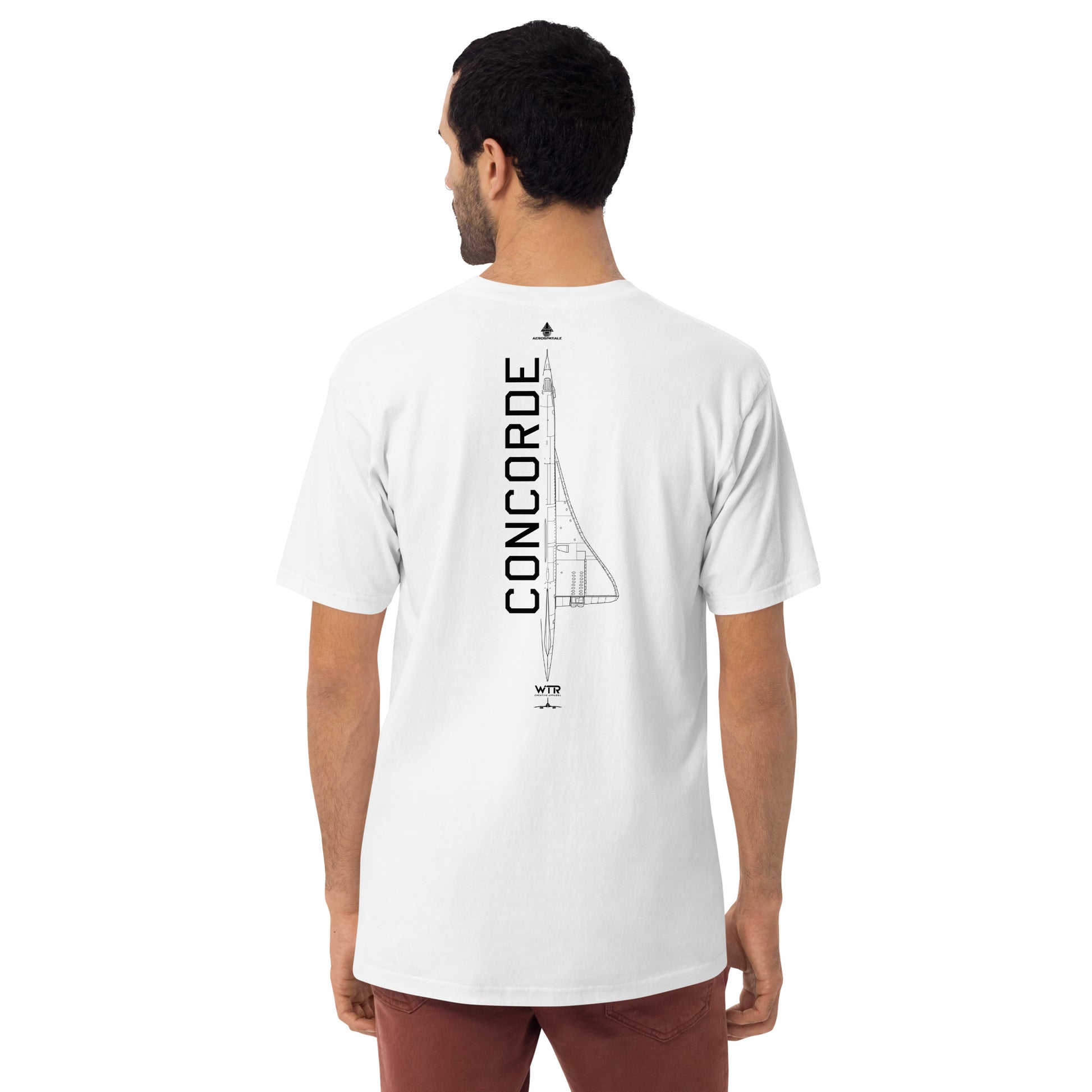 Aérospatiale / Bac Concorde –  Hand-drawn Heavyweight White T-Shirt