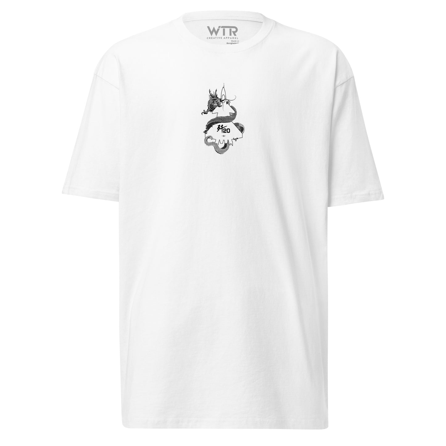 Chengdu J-20 Mighty Dragon Hand-Drawn White T-Shirt