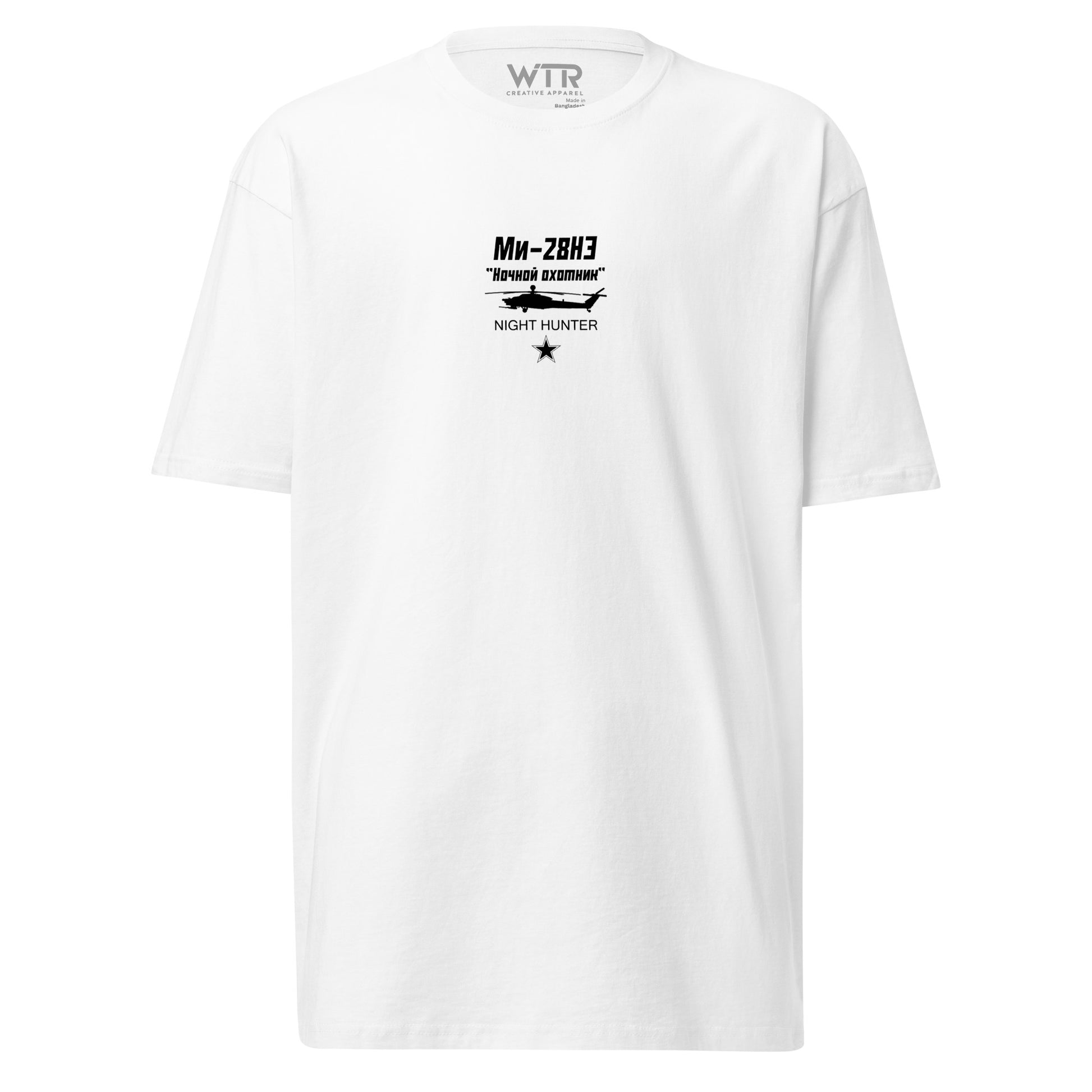 Mil Mi-28NE Night Hunter Hand-Drawn White T-Shirt