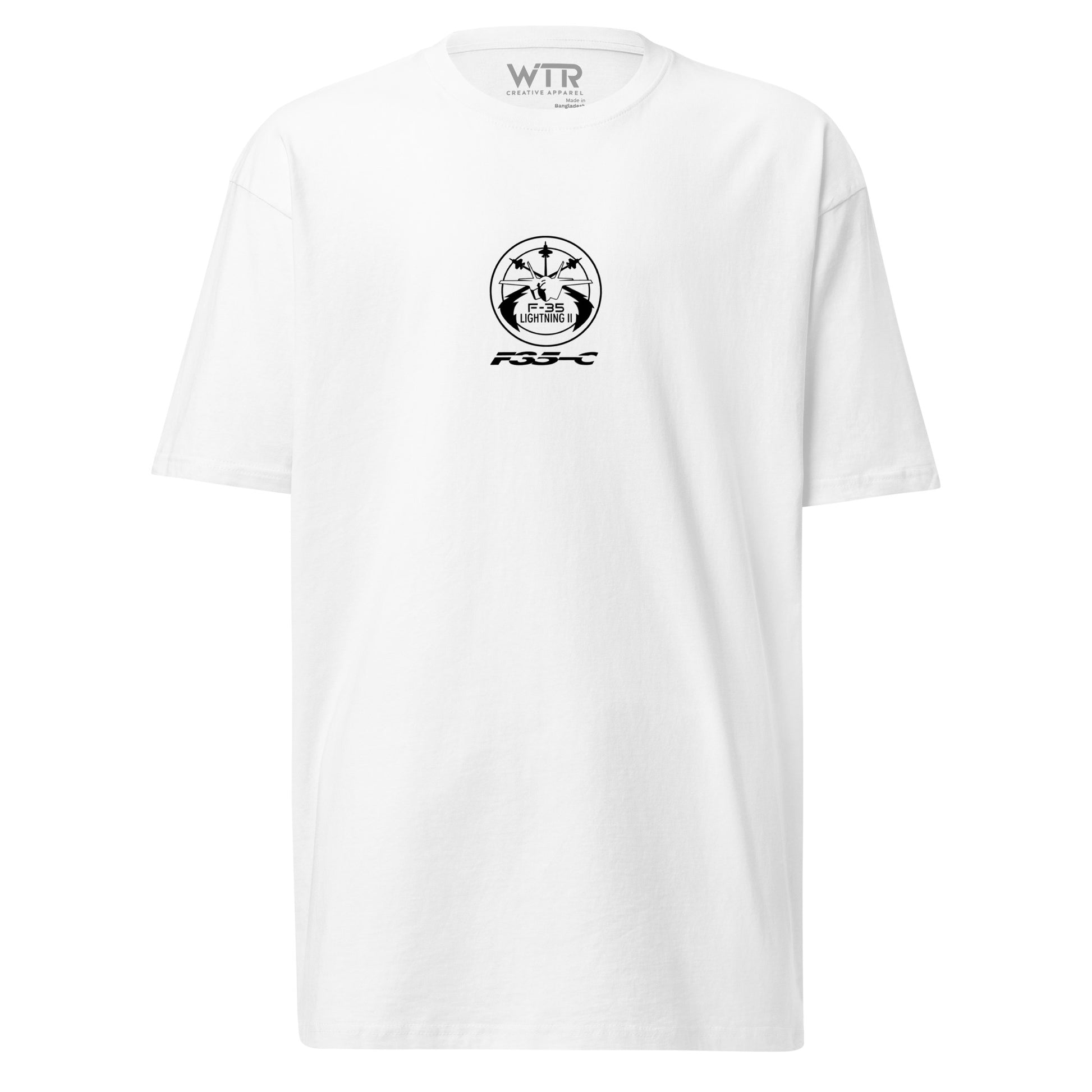 Lockheed Martin F-35C Lightning II CATOBAR Hand-Drawn White T-Shirt