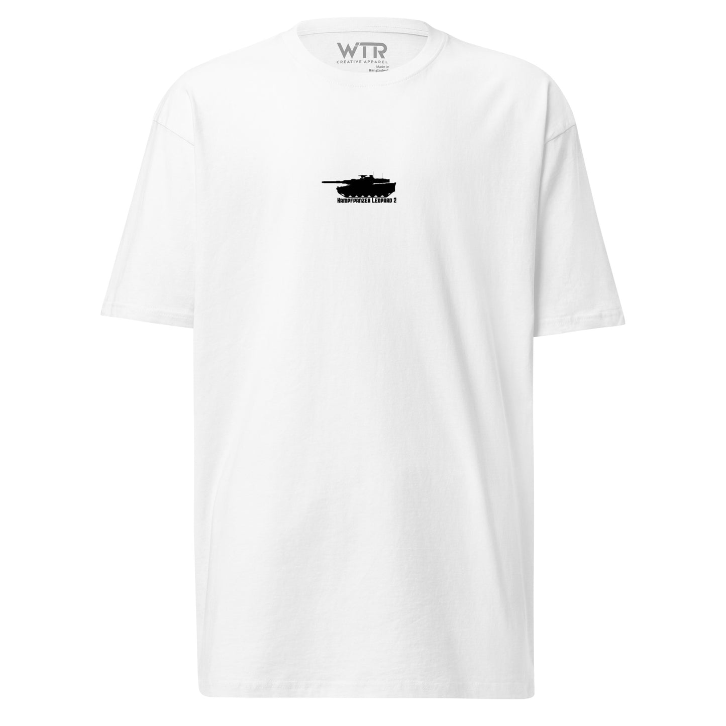 Krauss-Maffei Leopard 2 A7V Tank Hand-Drawn White T-Shirt
