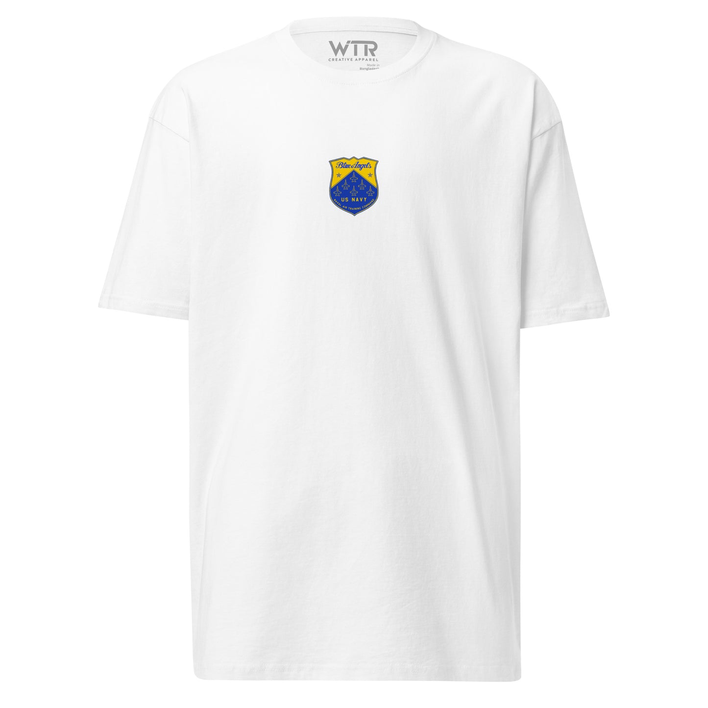 Boeing F/A-18E Super Hornet Blue Angels Edition Hand-Drawn White T-Shirt