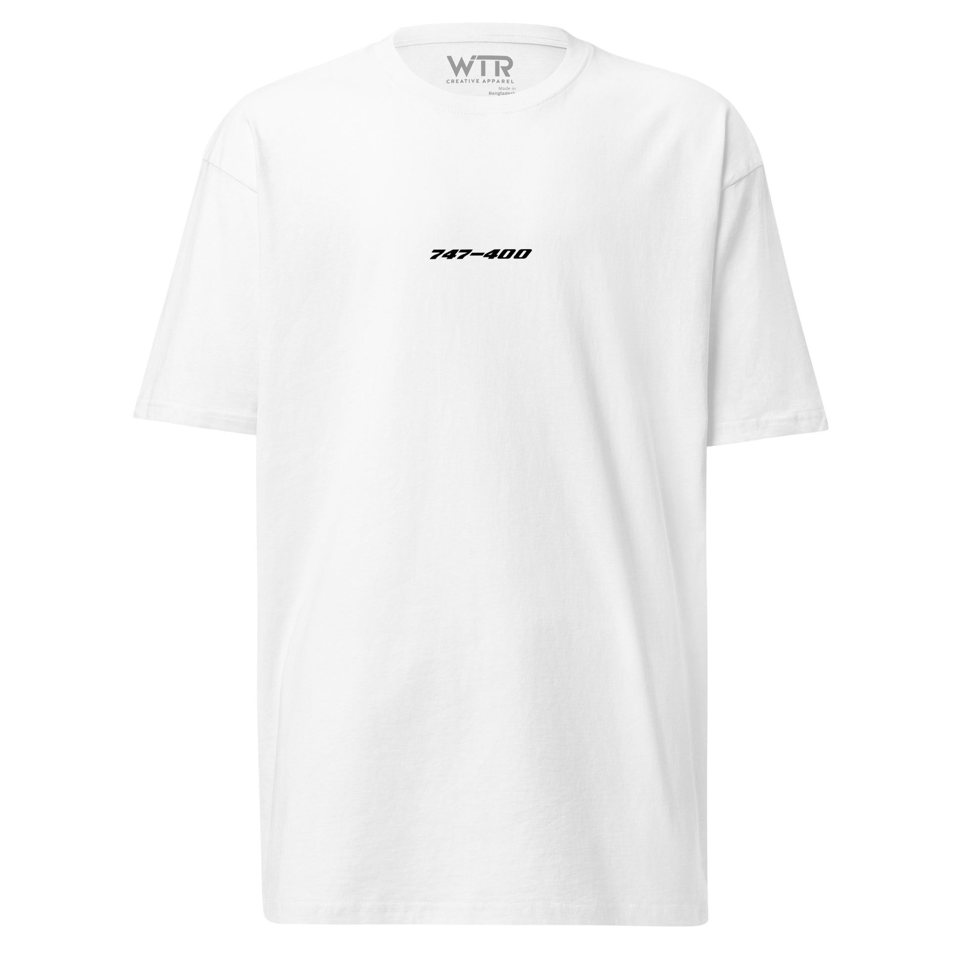 Boeing 747-400 Panam Variant Hand-Drawn White T-Shirt