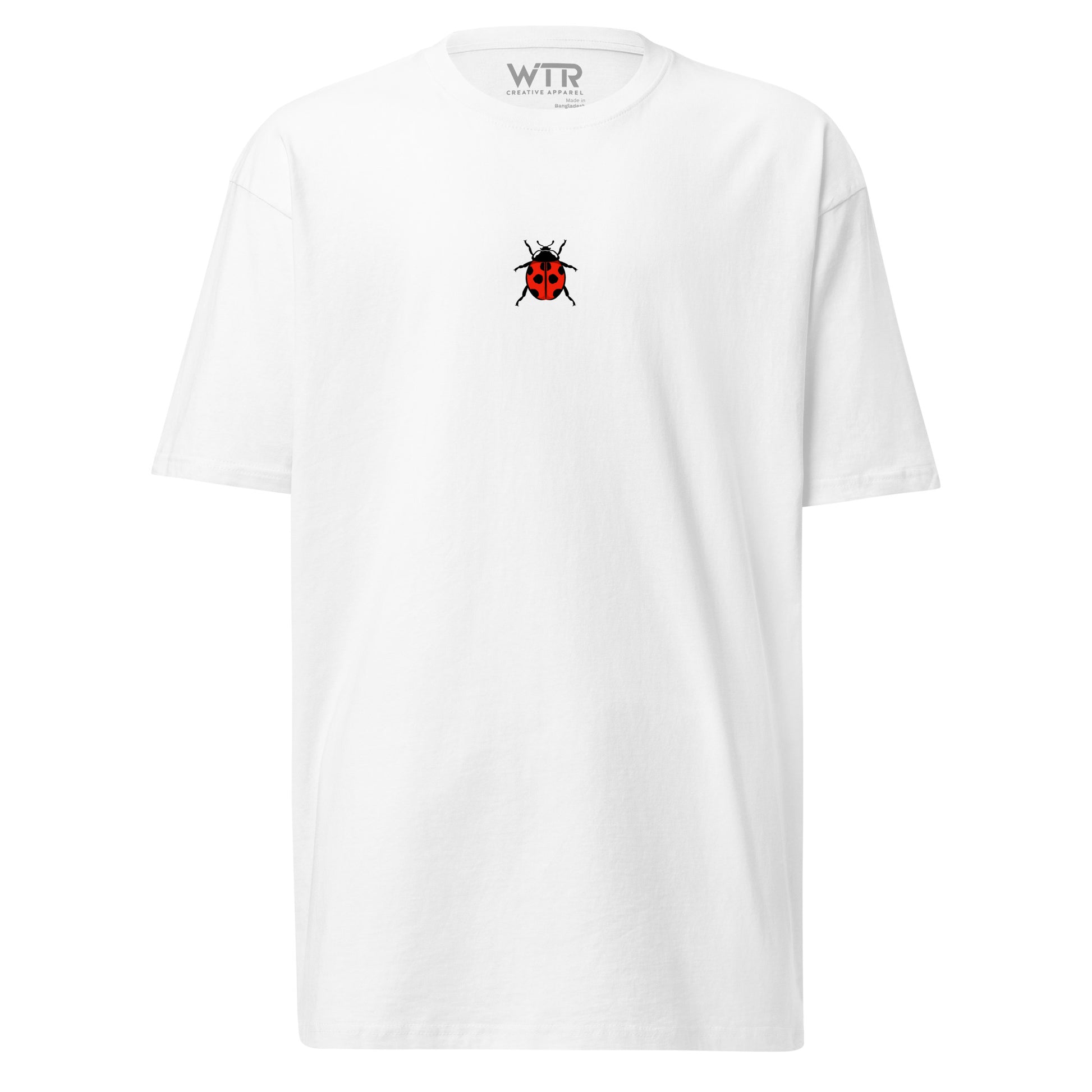 Coccinella septempunctata Ladybird Hand-Drawn Schematic White T-Shirt