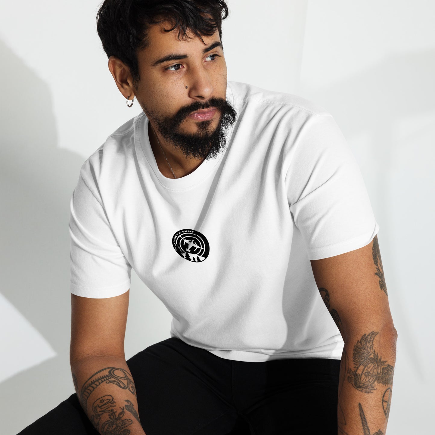 Bell Boeing MV-22 Osprey Tiltrotor Hand-Drawn Schematic White T-Shirt