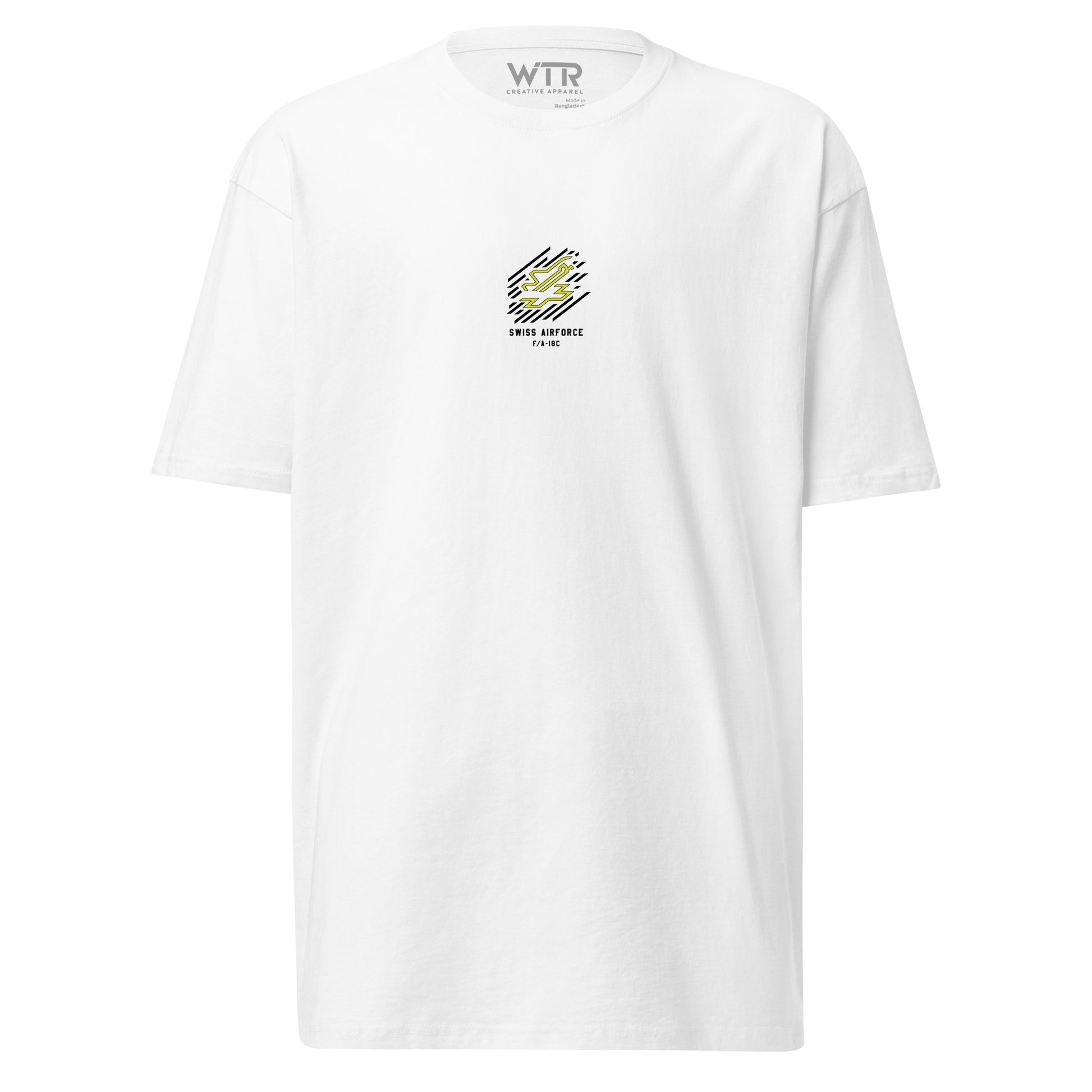 McDonnell Douglas F/A-18C Hornet Swiss Airforce Edition Hand-Drawn White T-Shirt