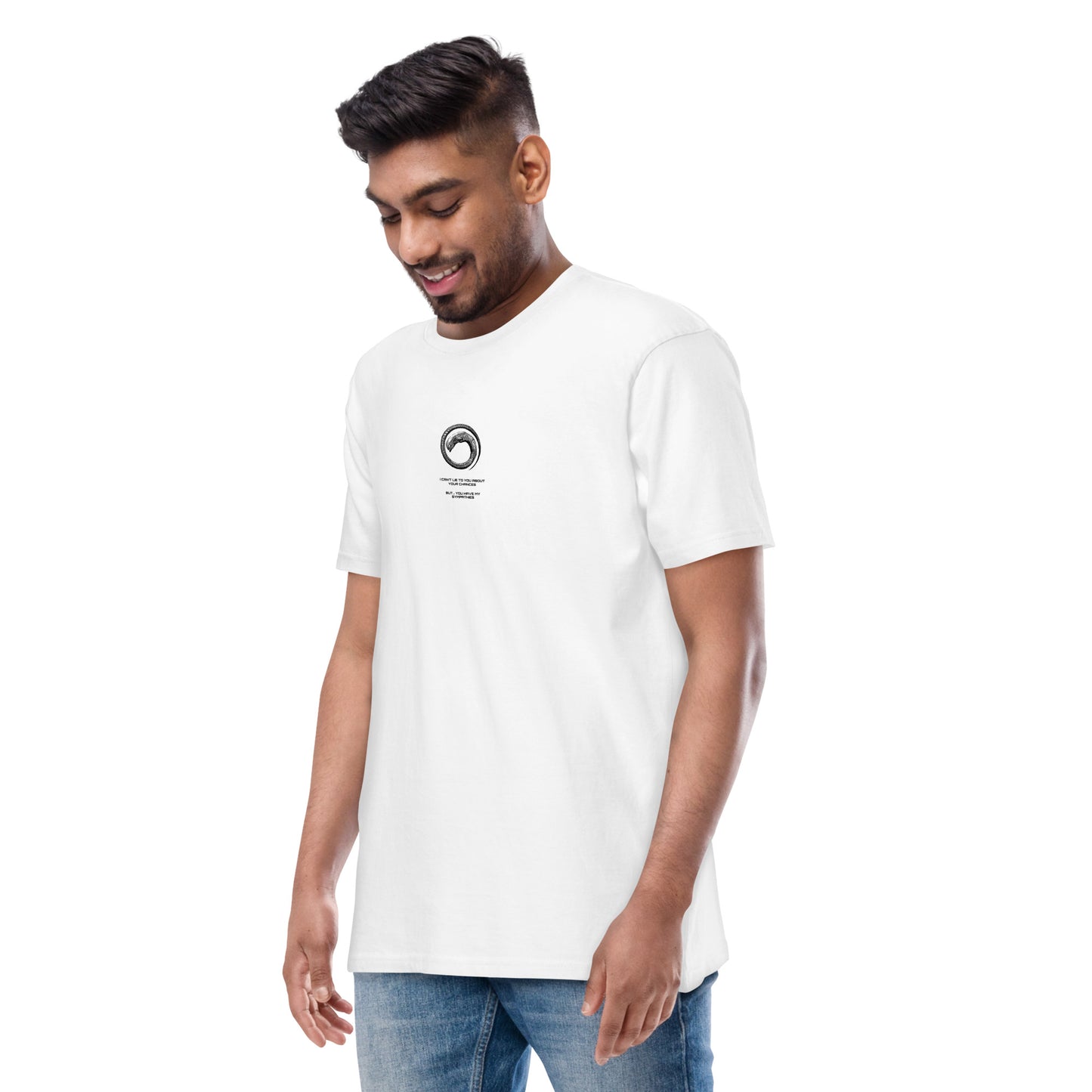 Alien Xenomorph Hand-Drawn Profile Heavyweight White T-Shirt