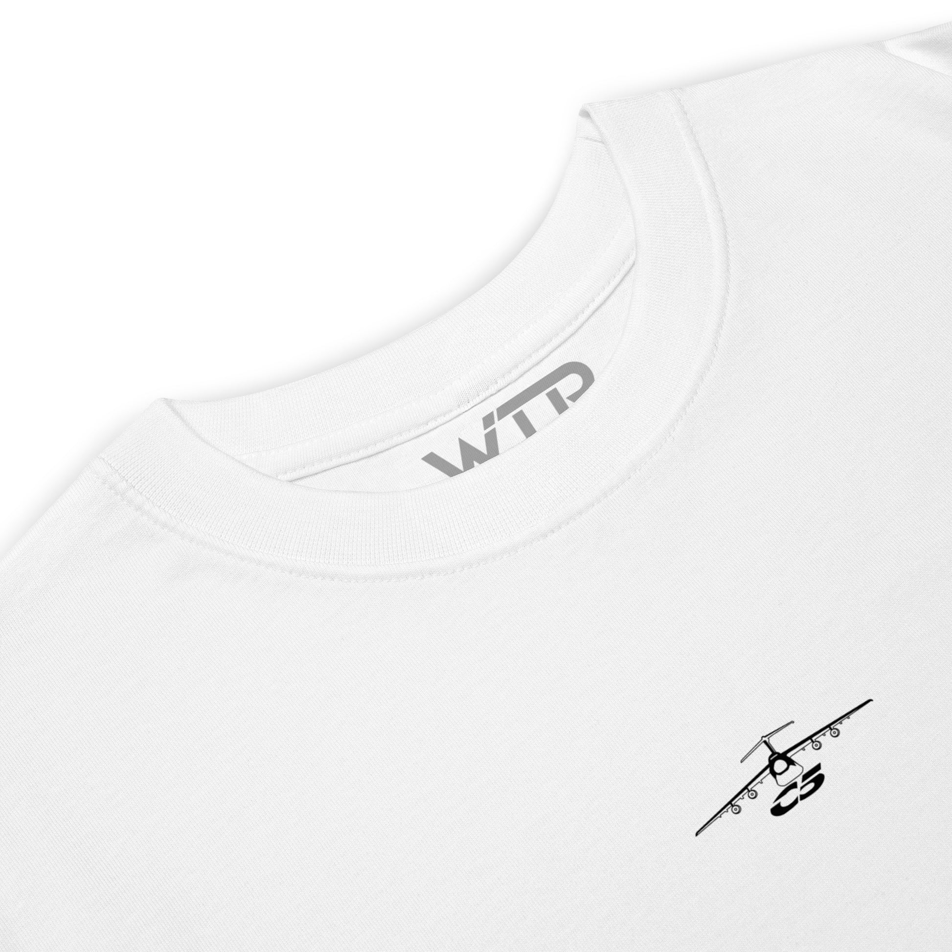 Lockheed Martin C-5 Galaxy Hand-Drawn White T-Shirt