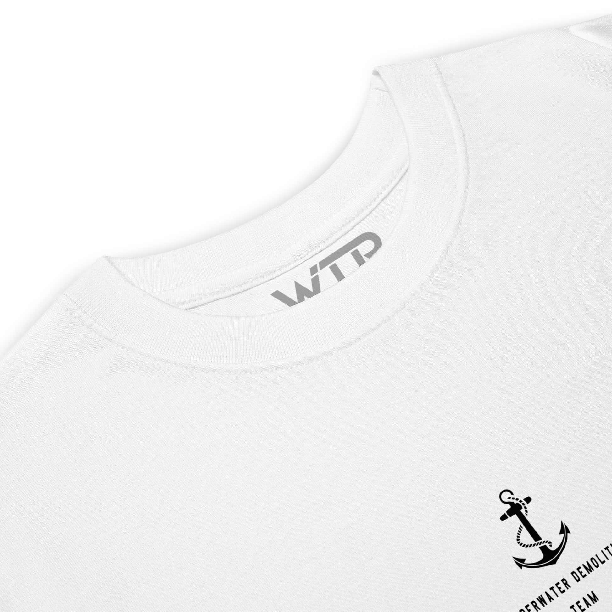 US Navy UDT Frogman Hand-Drawn White T-Shirt