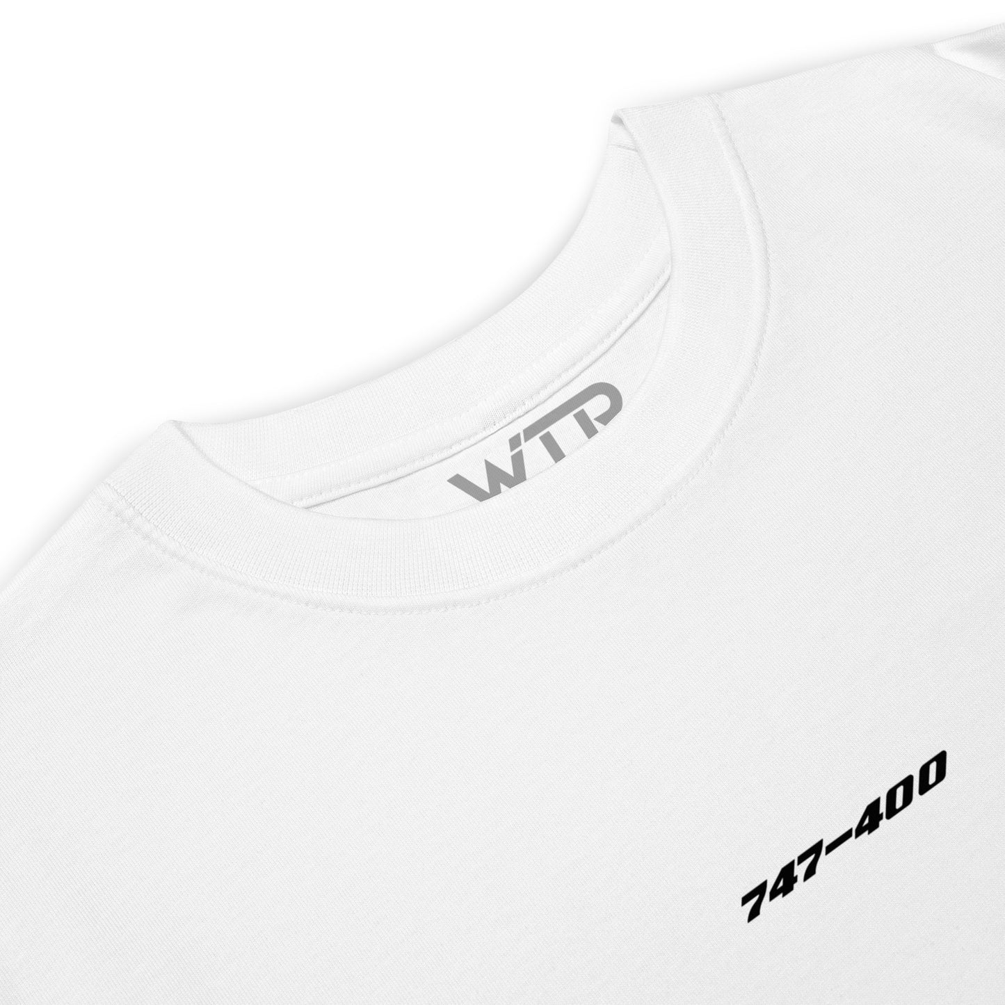 Boeing 747-400 Jumbo Edition Hand-Drawn White T-Shirt