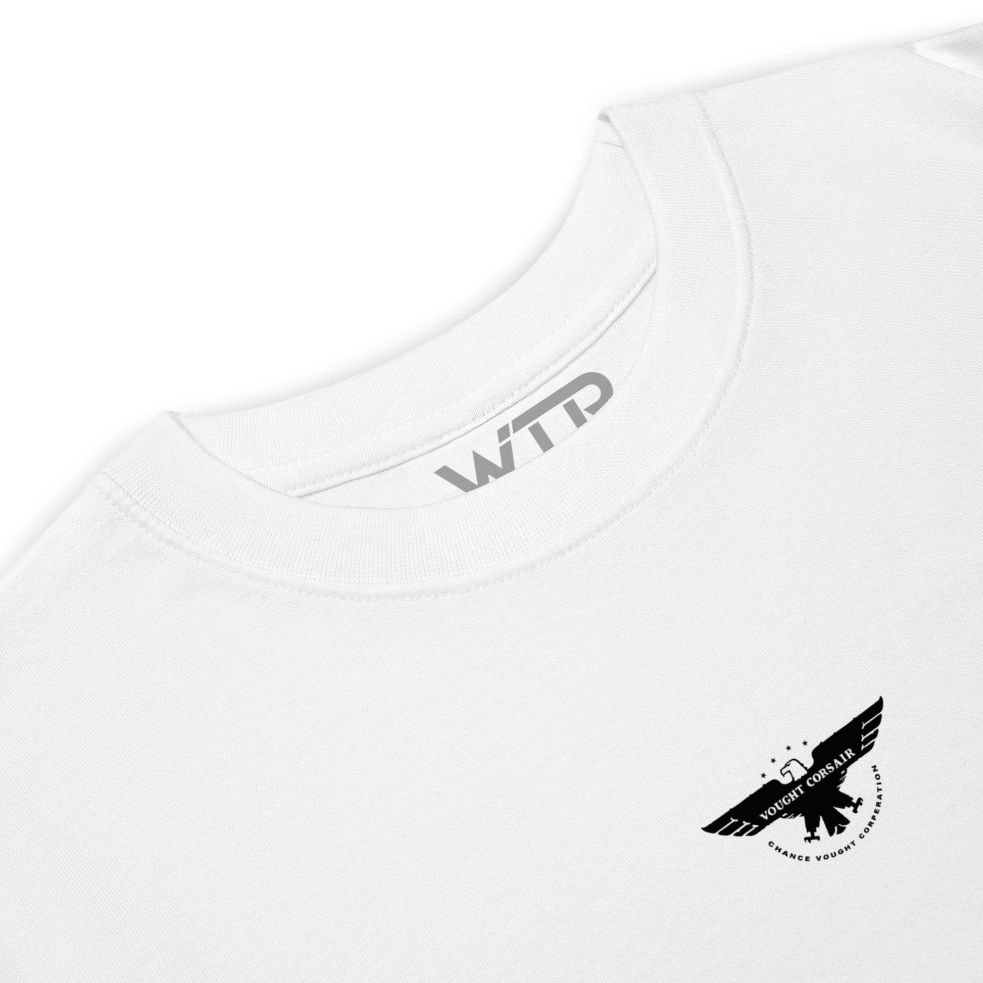 Vought F4U Corsair US Navy WW2 Pacific Theatre Hand-Drawn White T-Shirt