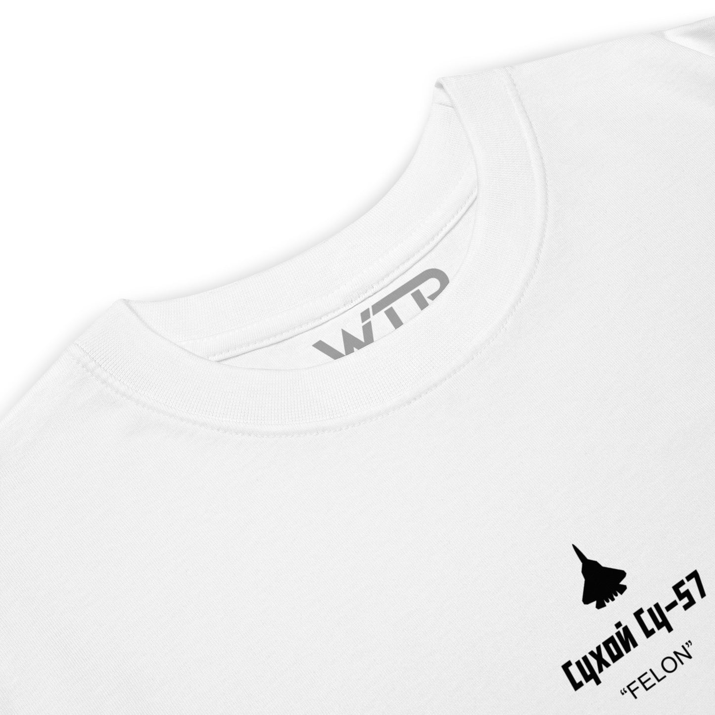 Sukhoi SU-57 T-50 Felon Hand-Drawn White T-Shirt