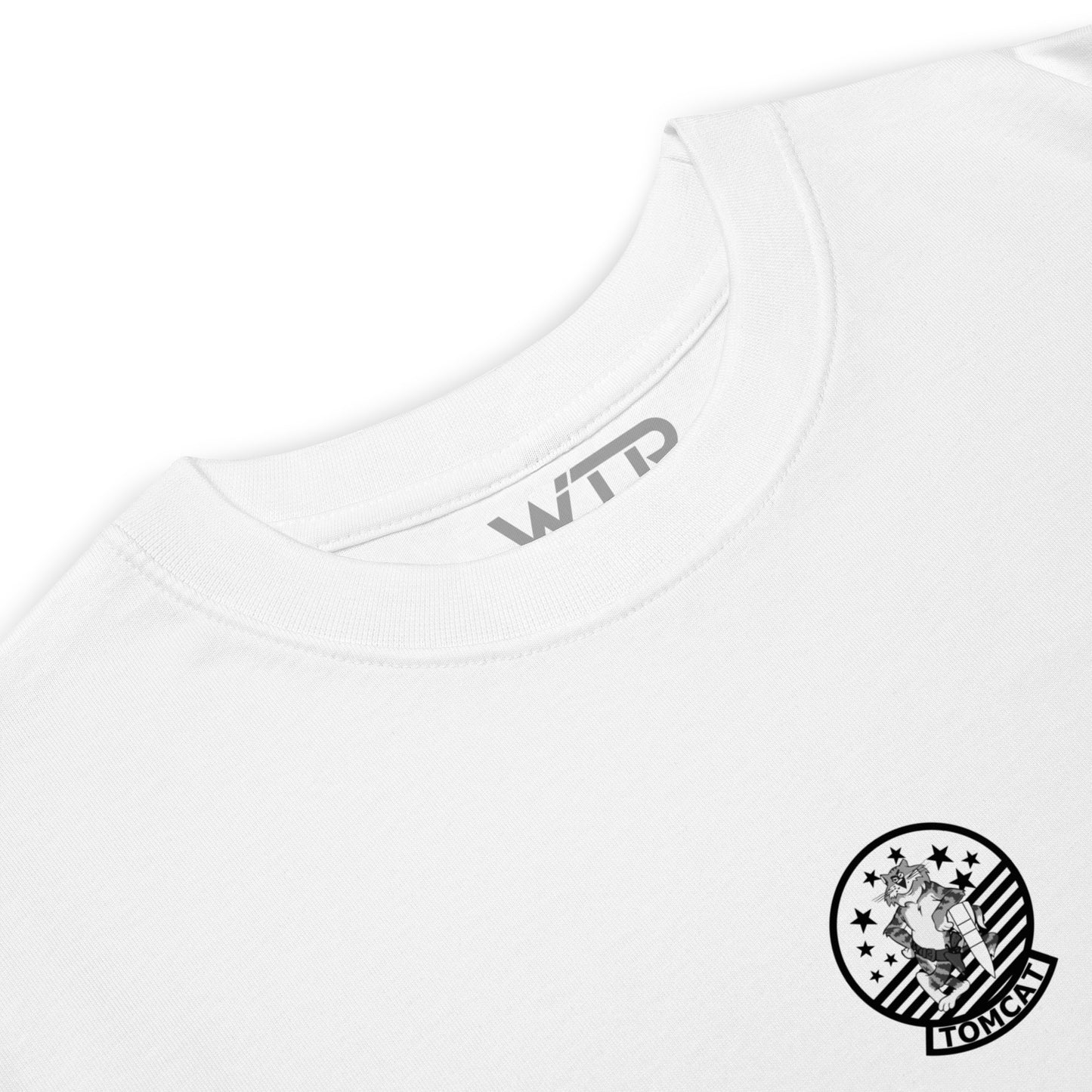 rumman F-14 Tomcat US Navy Hand-Drawn White T-Shirt