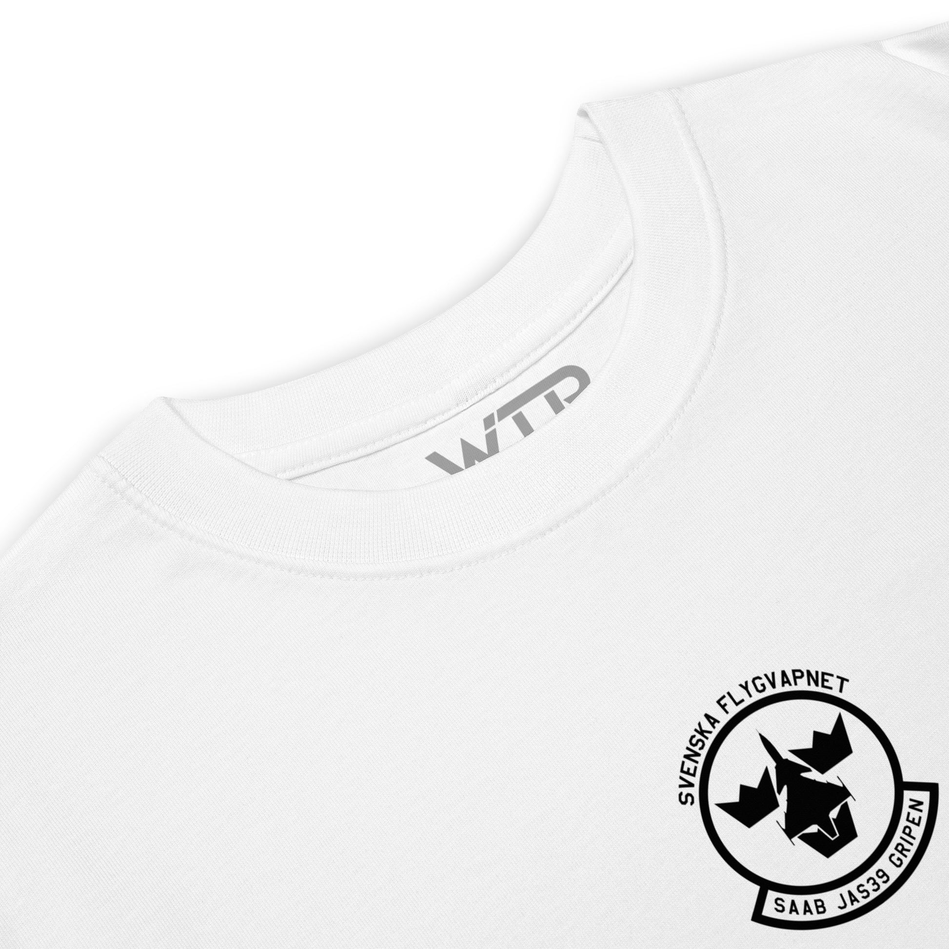 Saab JAS 39 Gripen Hand-Drawn White T-Shirt