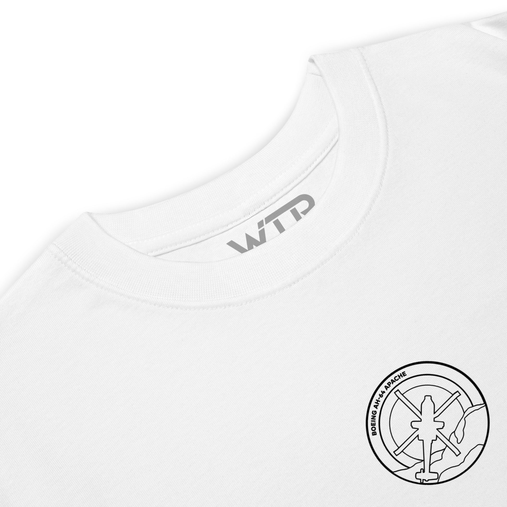 Boeing AH-64E Apache Guardian Hand-Drawn White T-Shirt