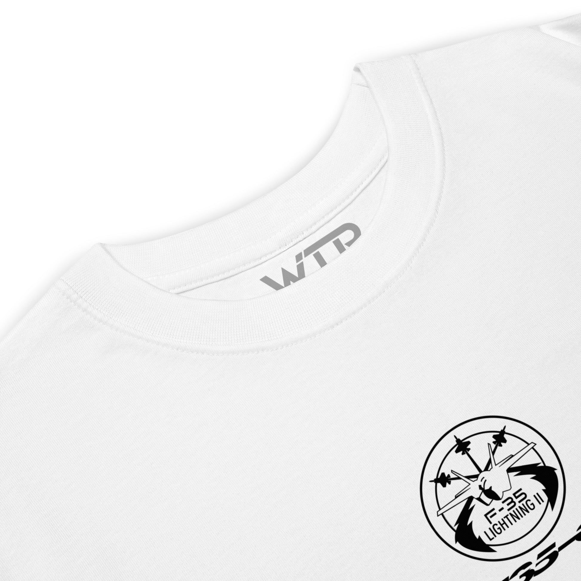 Lockheed Martin F-35C Lightning II CATOBAR Hand-Drawn White T-Shirt