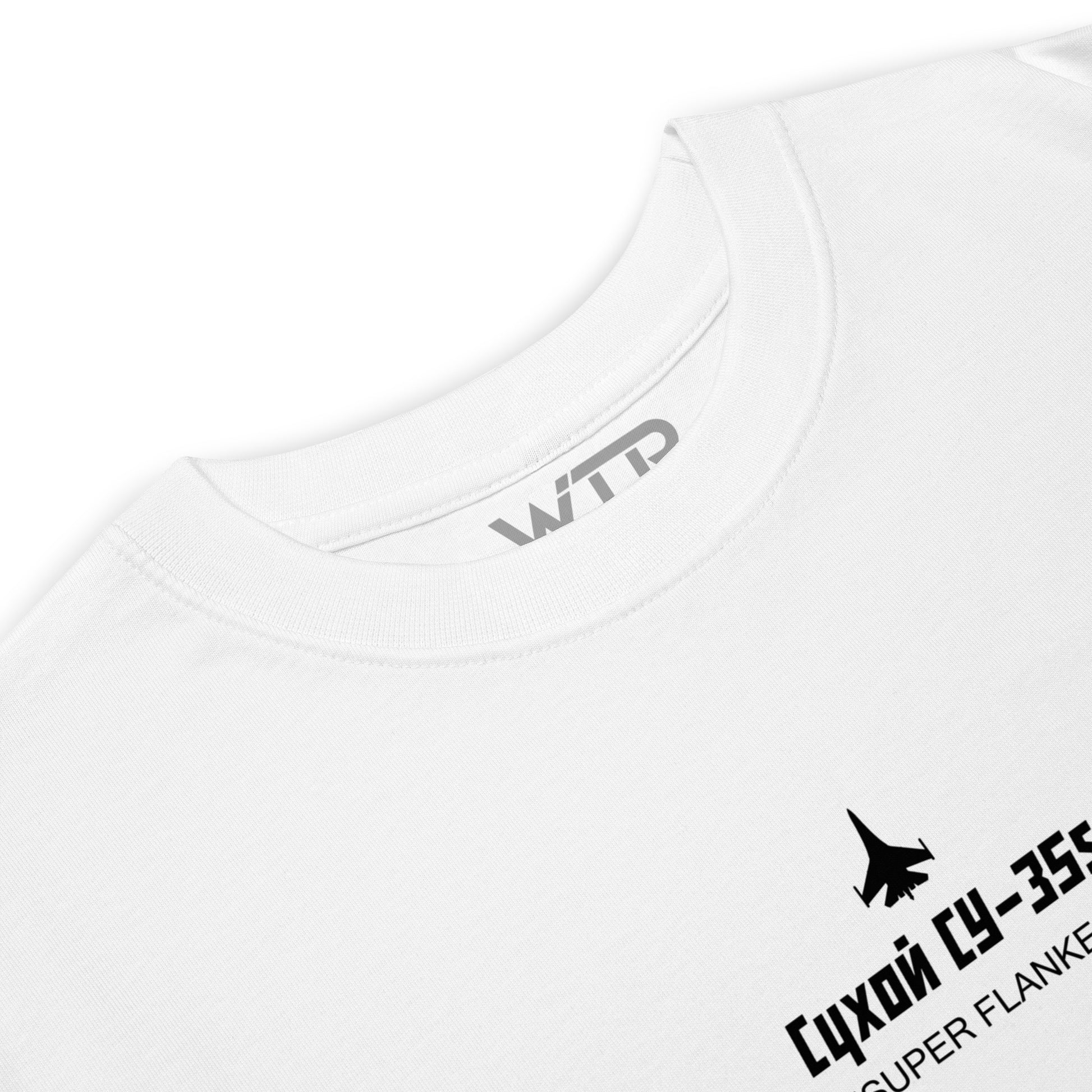 Sukhoi SU-35S Super Flanker Hand-Drawn White T-Shirt
