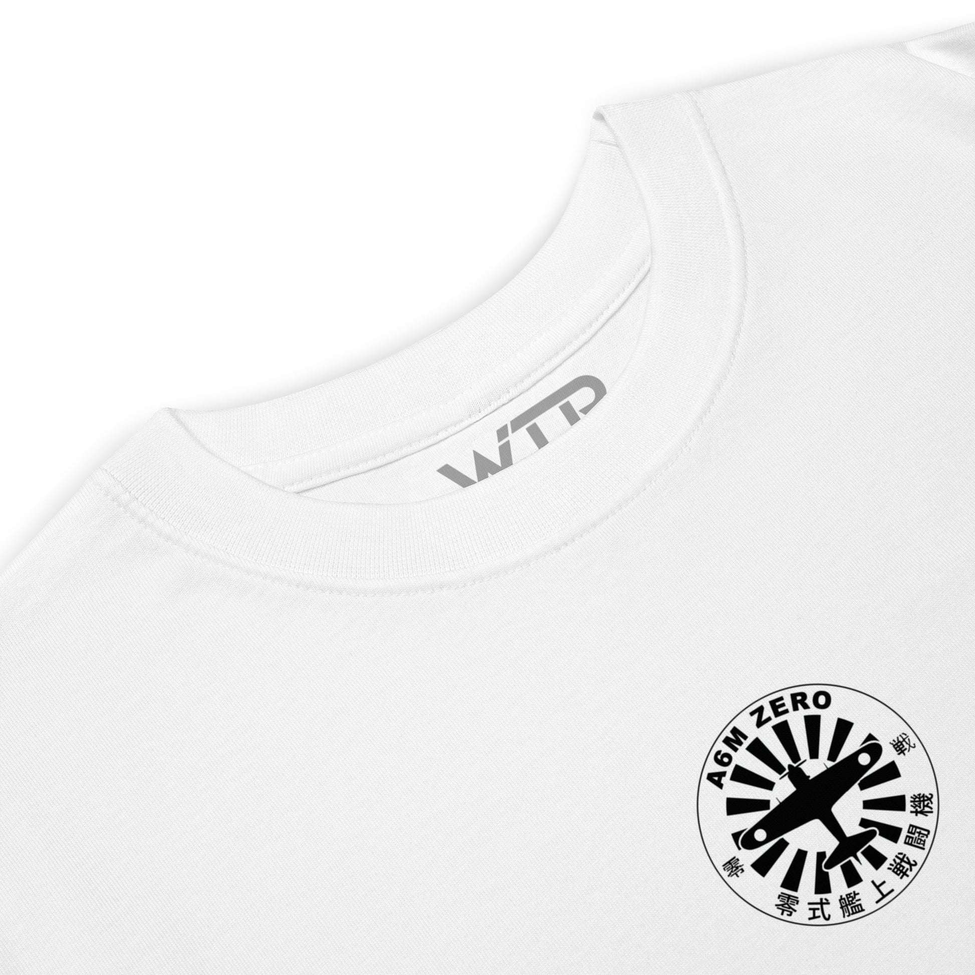 Mitsubishi A6M Zero Japanese Imperial Navy Hand-Drawn White T-Shirt