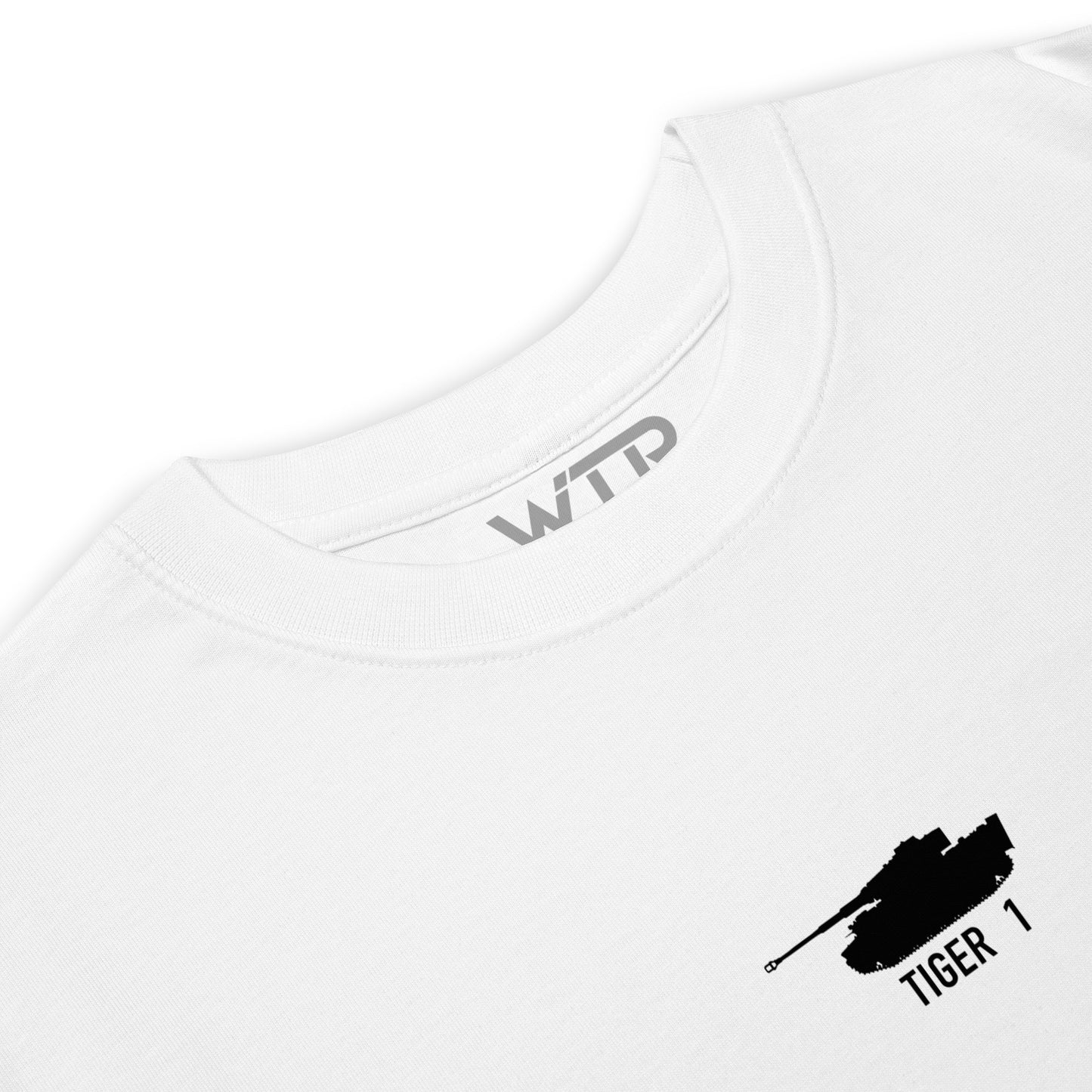 Tiger 1 Tank WWII Hand-Drawn Schematic Heavyweight White T-Shirt