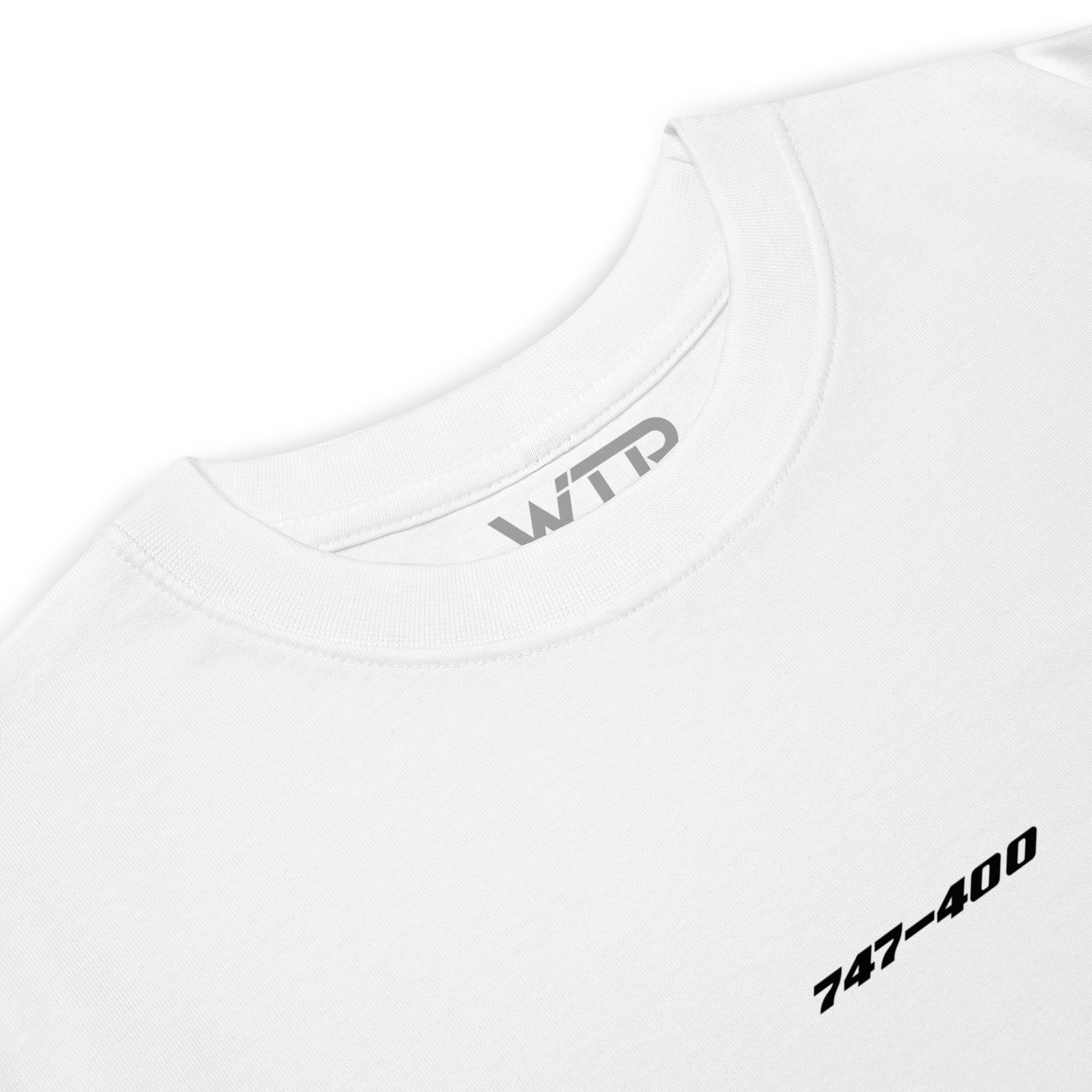 Boeing 747-400 Lufthansa Variant Hand-Drawn White T-Shirt