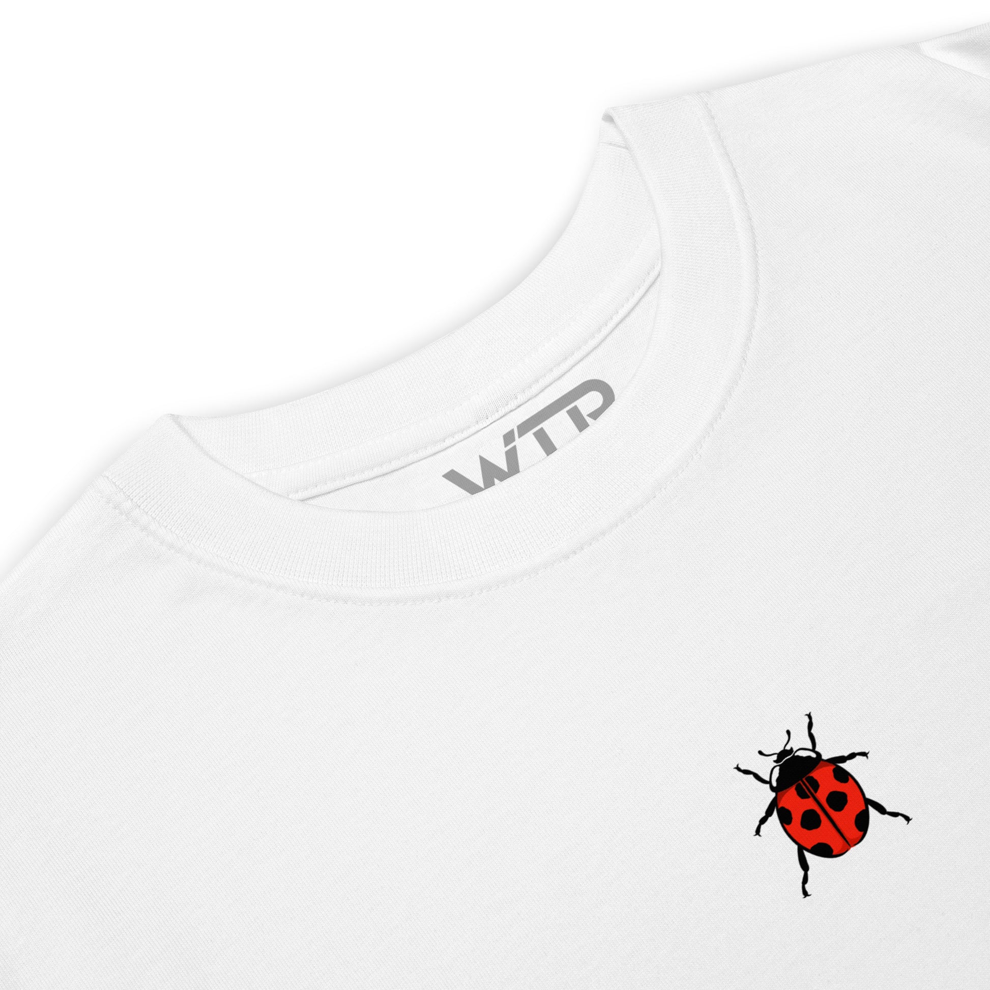 Coccinella septempunctata Ladybird Hand-Drawn Schematic White T-Shirt