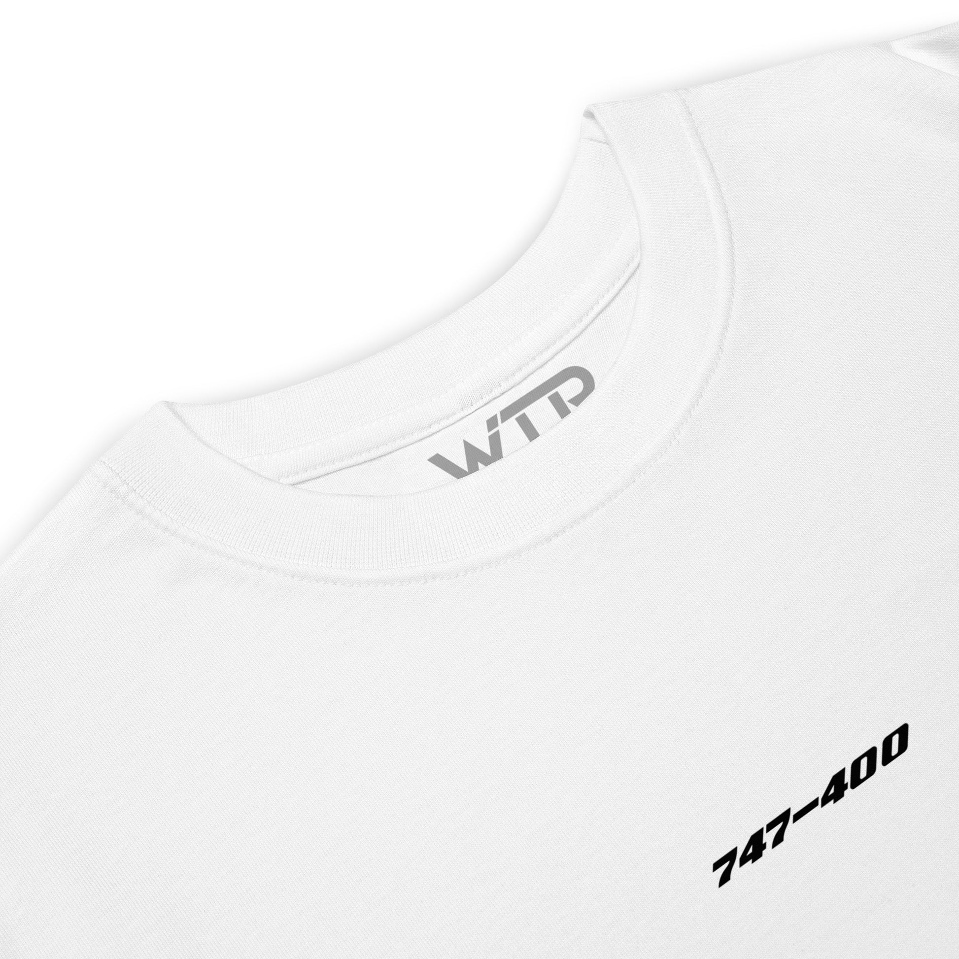 Boeing 747-400 Virgin Airlines Variant Hand-Drawn White T-Shirt