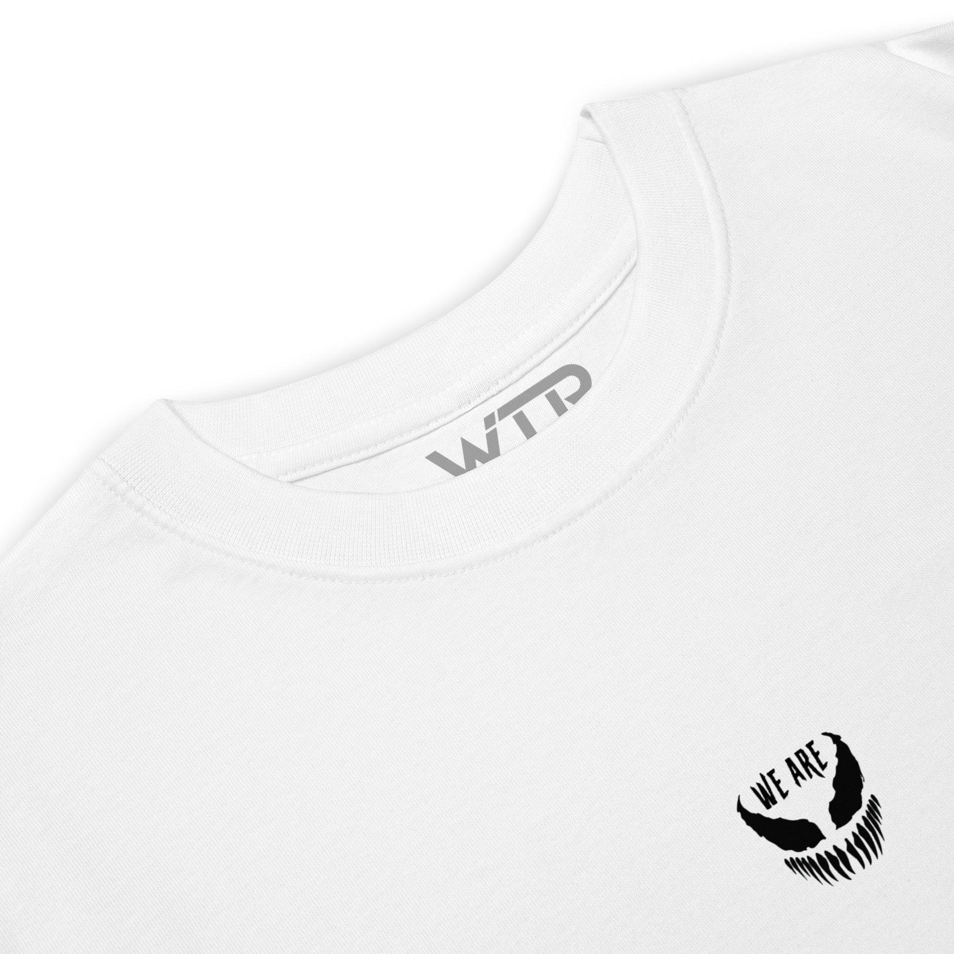 "WE ARE" Venom Symbiote-Inspired Graphic Hand-Drawn White T-Shirt