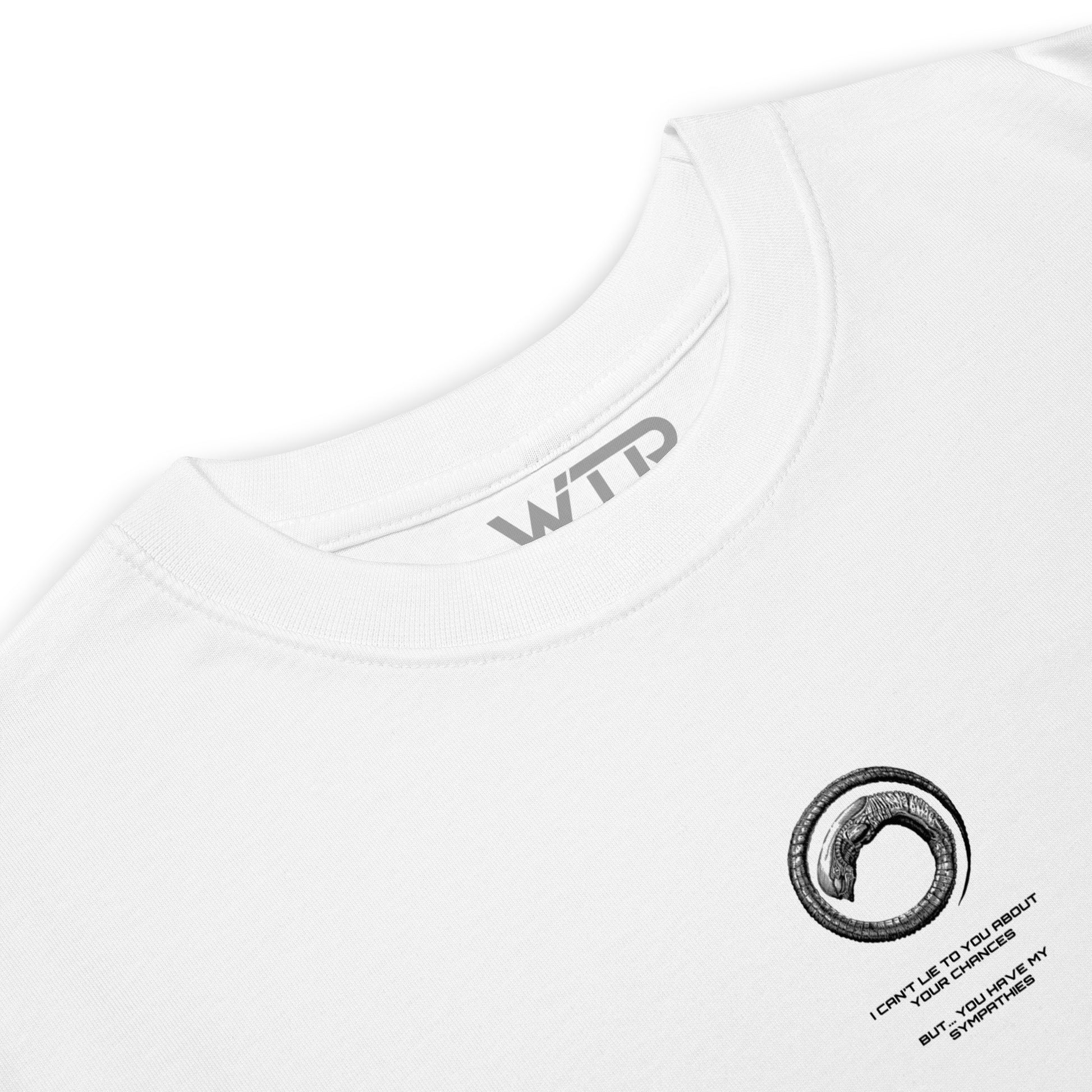 Alien Xenomorph Hand-Drawn Profile Heavyweight White T-Shirt