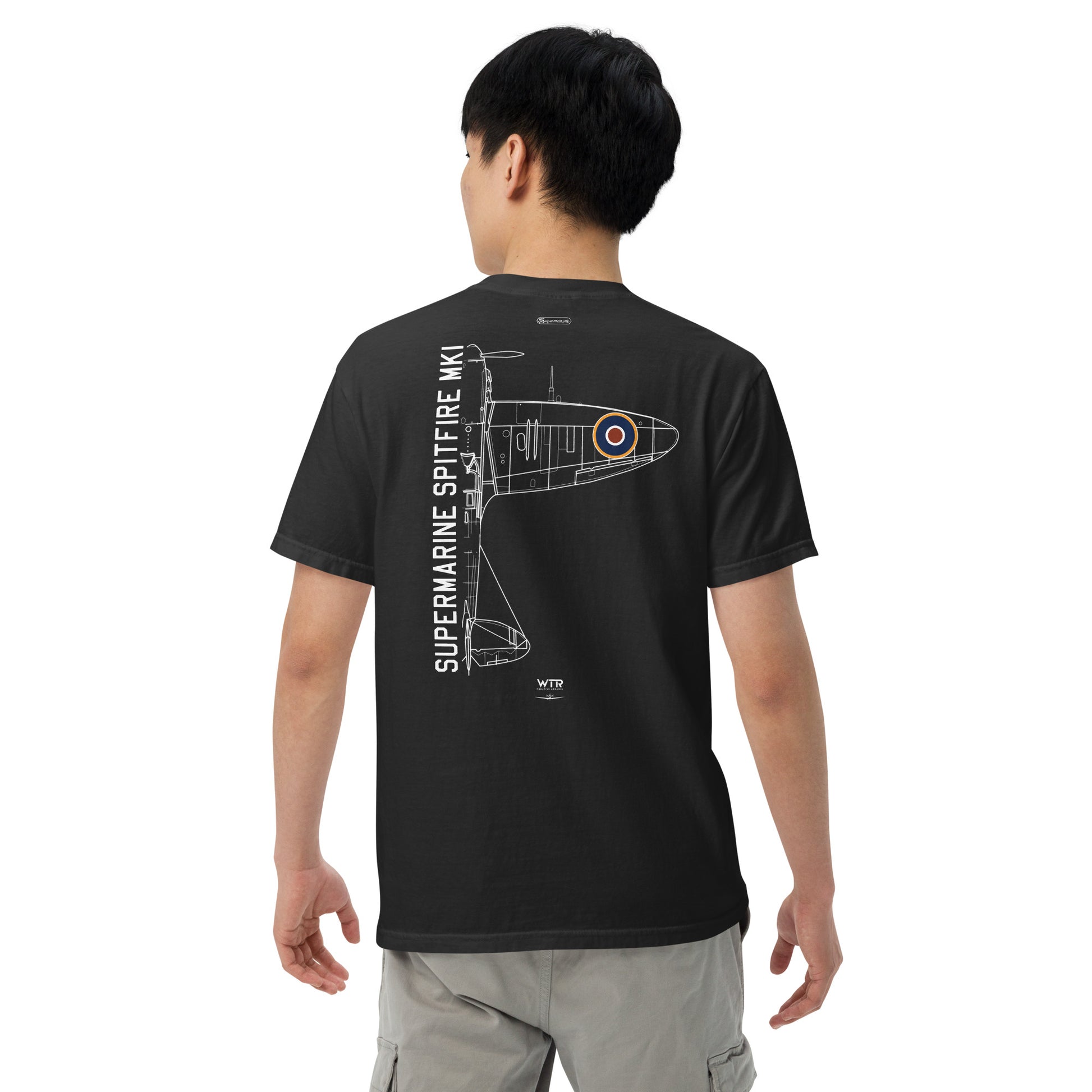 Supermarine Spitfire Mk1 Vickers Schematic Standard Black T-Shirt