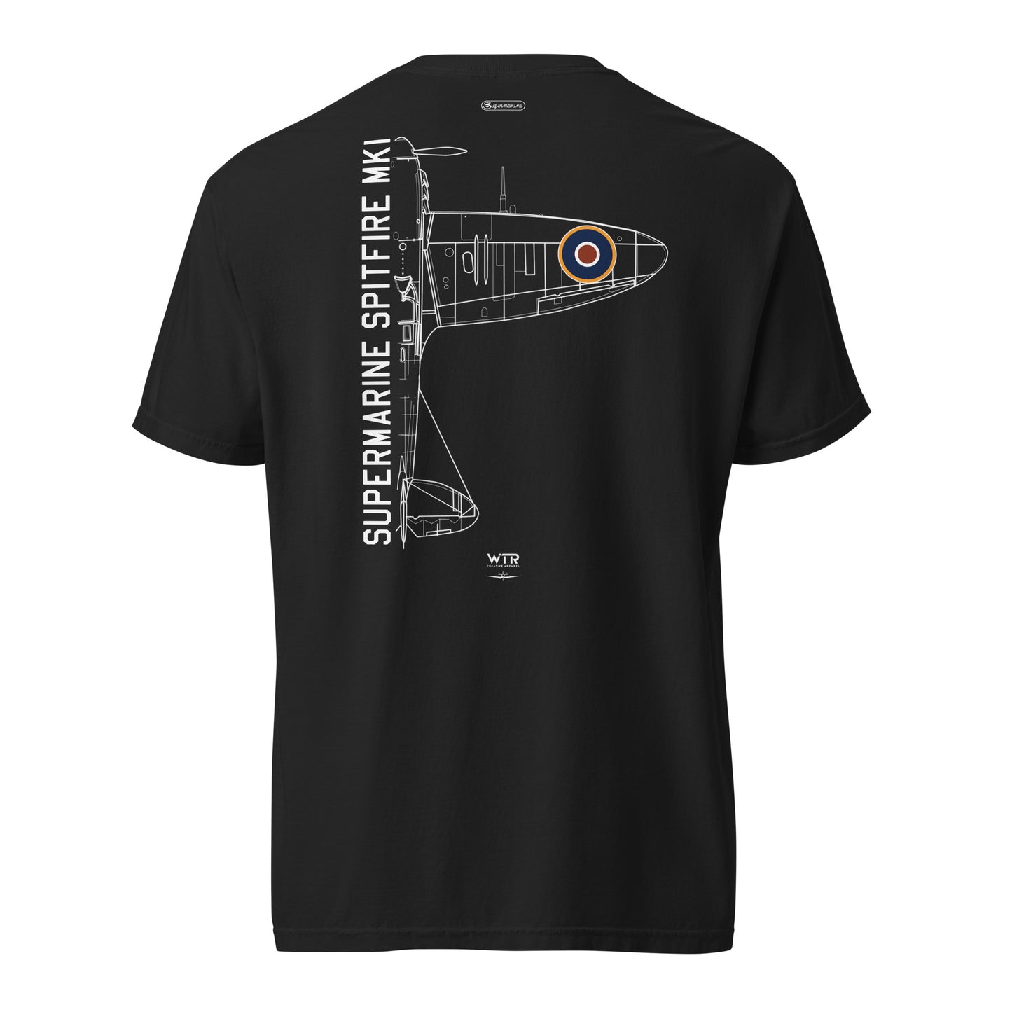 Supermarine Spitfire Mk1 Vickers Schematic Standard Black T-Shirt