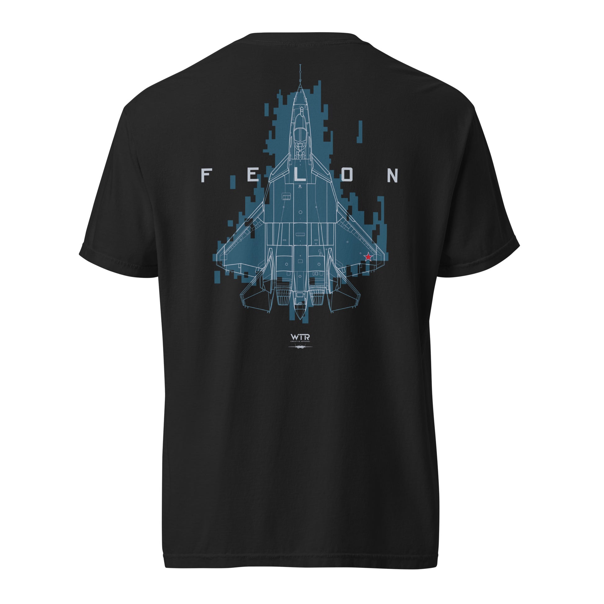 Sukhoi Su-57 T-50 Felon Camouflage Design Schematic - Standard Black T-shirt.