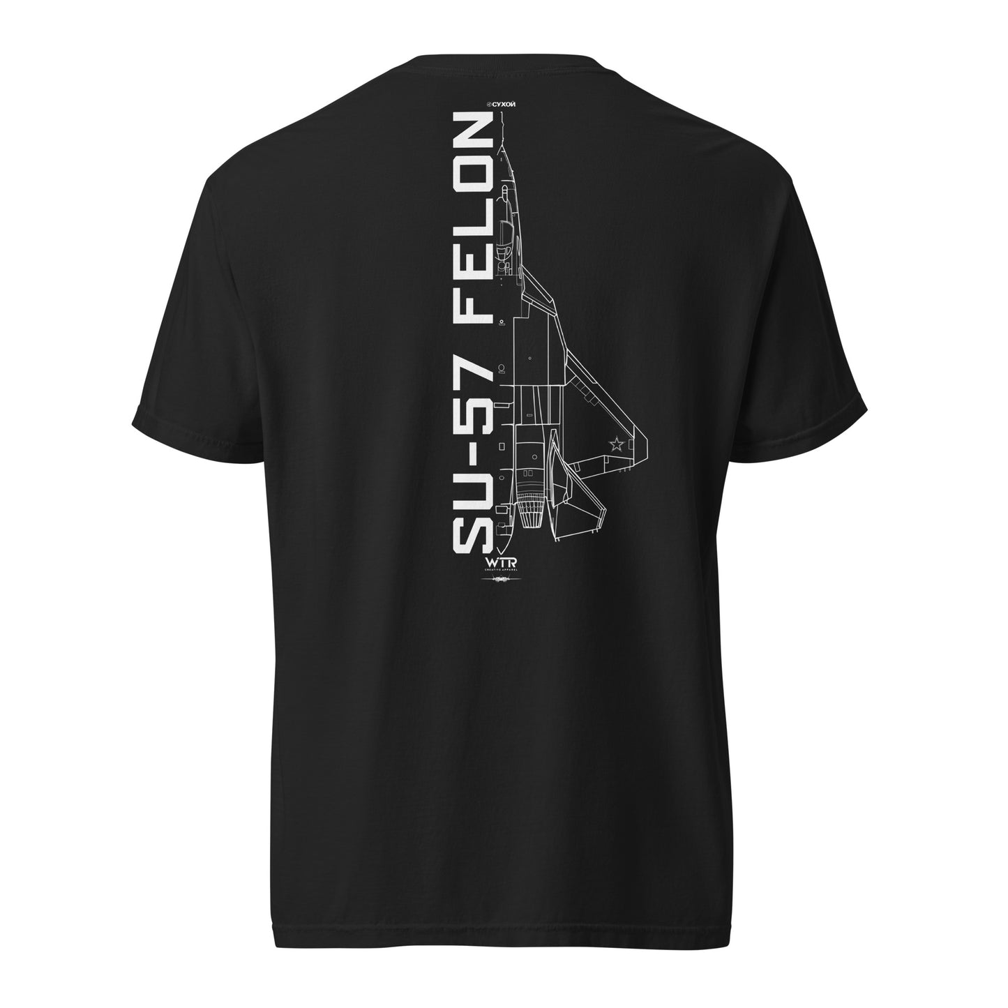 Sukhoi SU-57 T-50 Felon Russian Schematic Standard Black T-Shirt