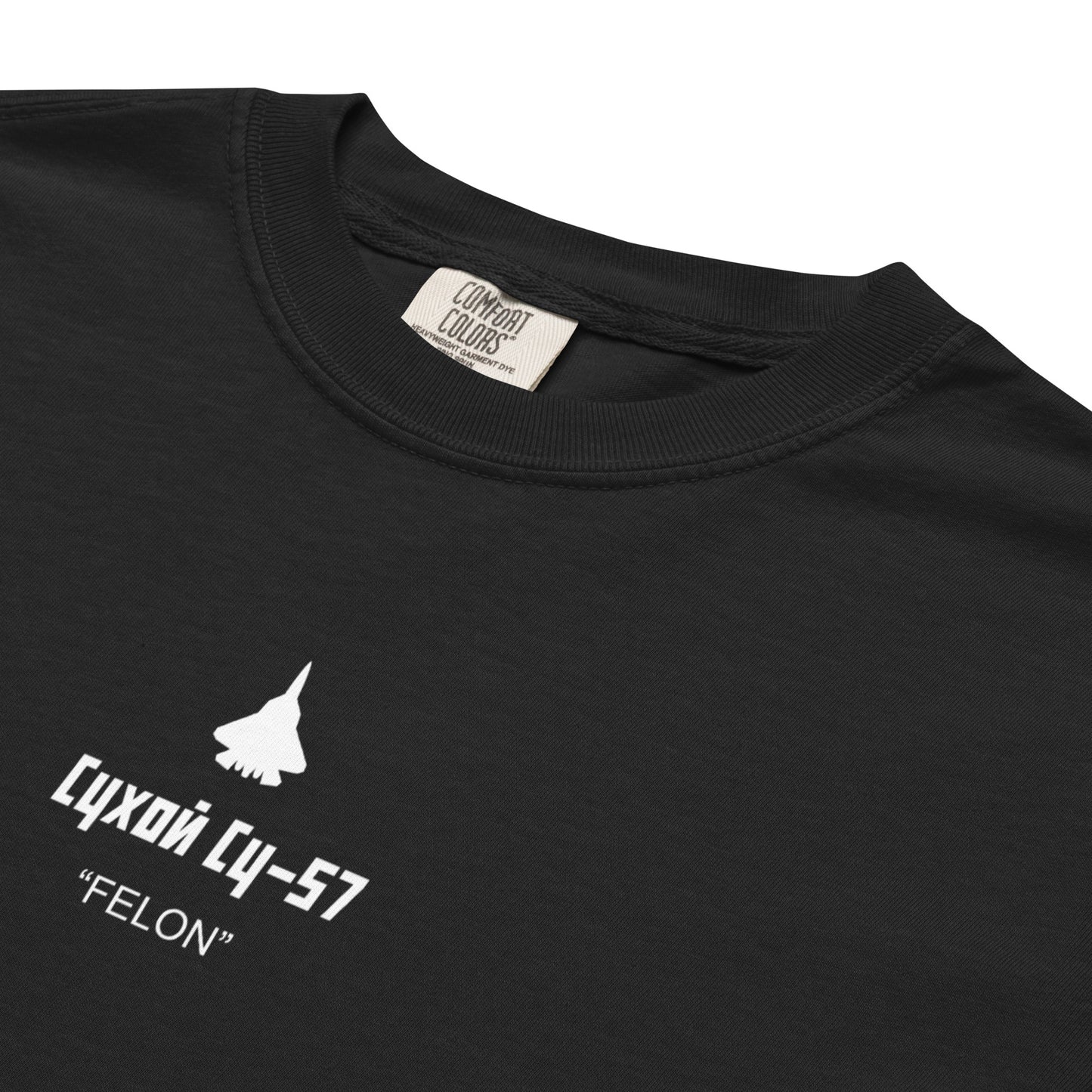 Sukhoi Su-57 T-50 Felon Camouflage Design Schematic - Standard Black T-shirt.