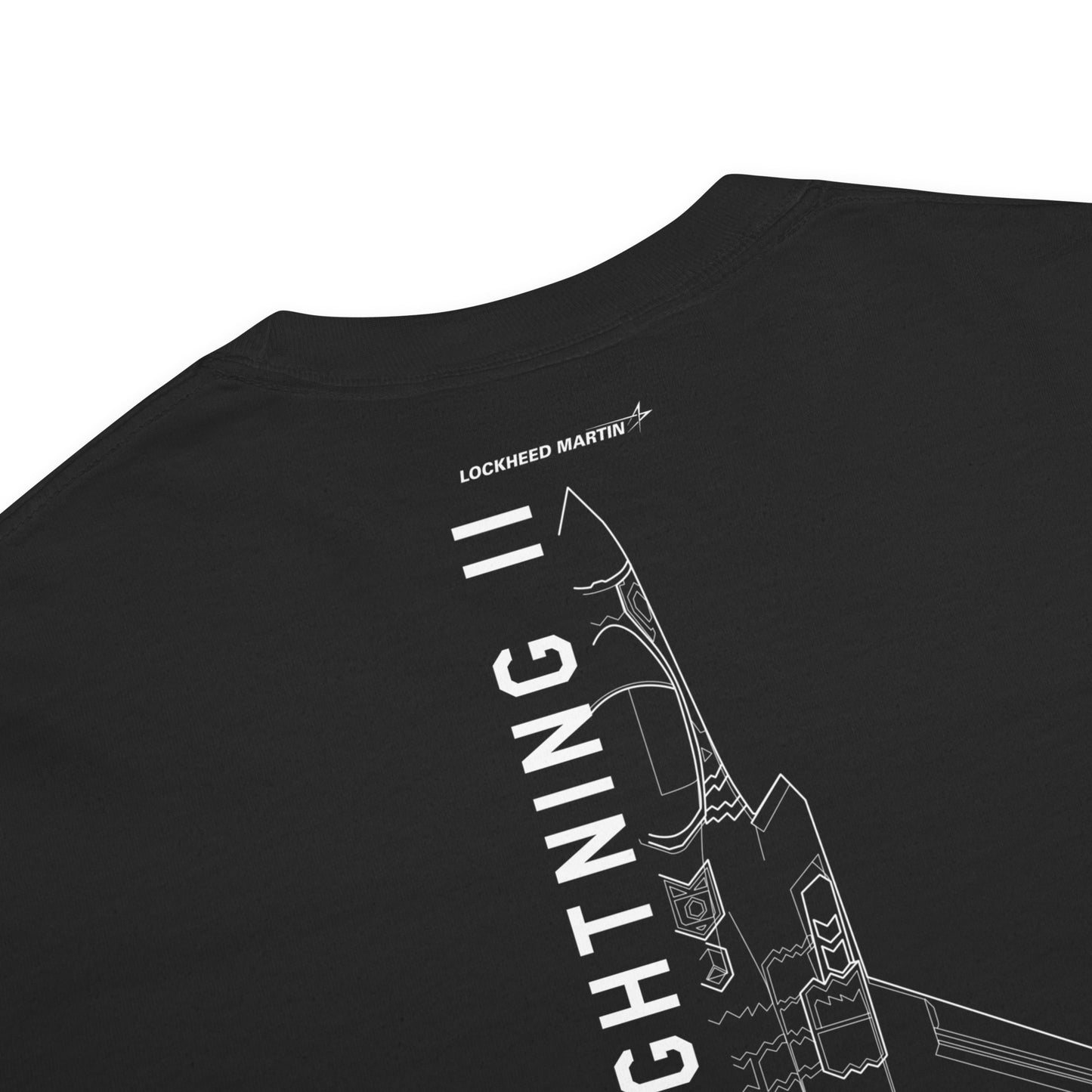 Lockheed Martin F-35C Lightning II CATOBAR Schematic Standard Black T-Shirt