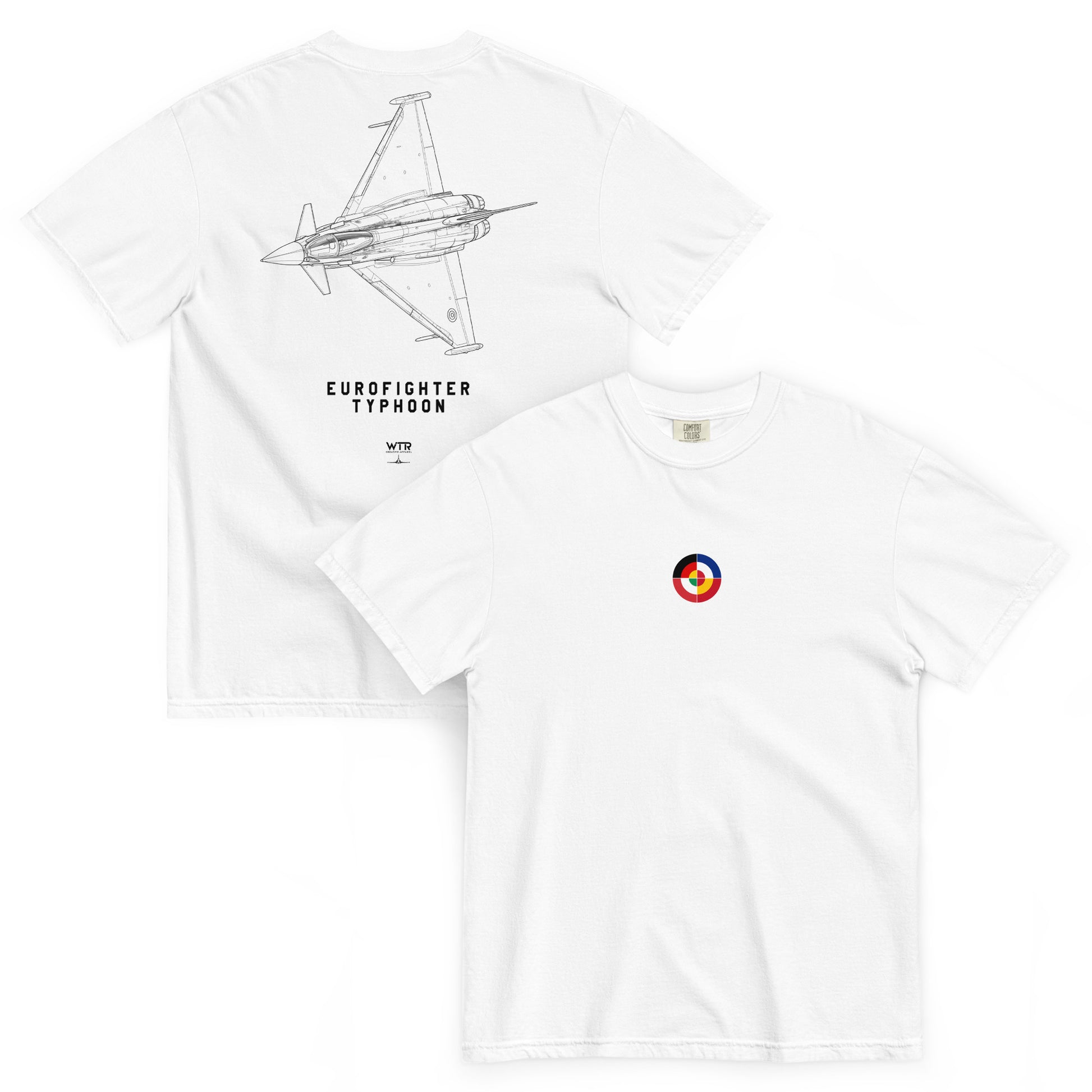 Eurofighter Typhoon EF2000 Mach Loop Low Pass Banking Hand-Drawn Standard White T-Shirt