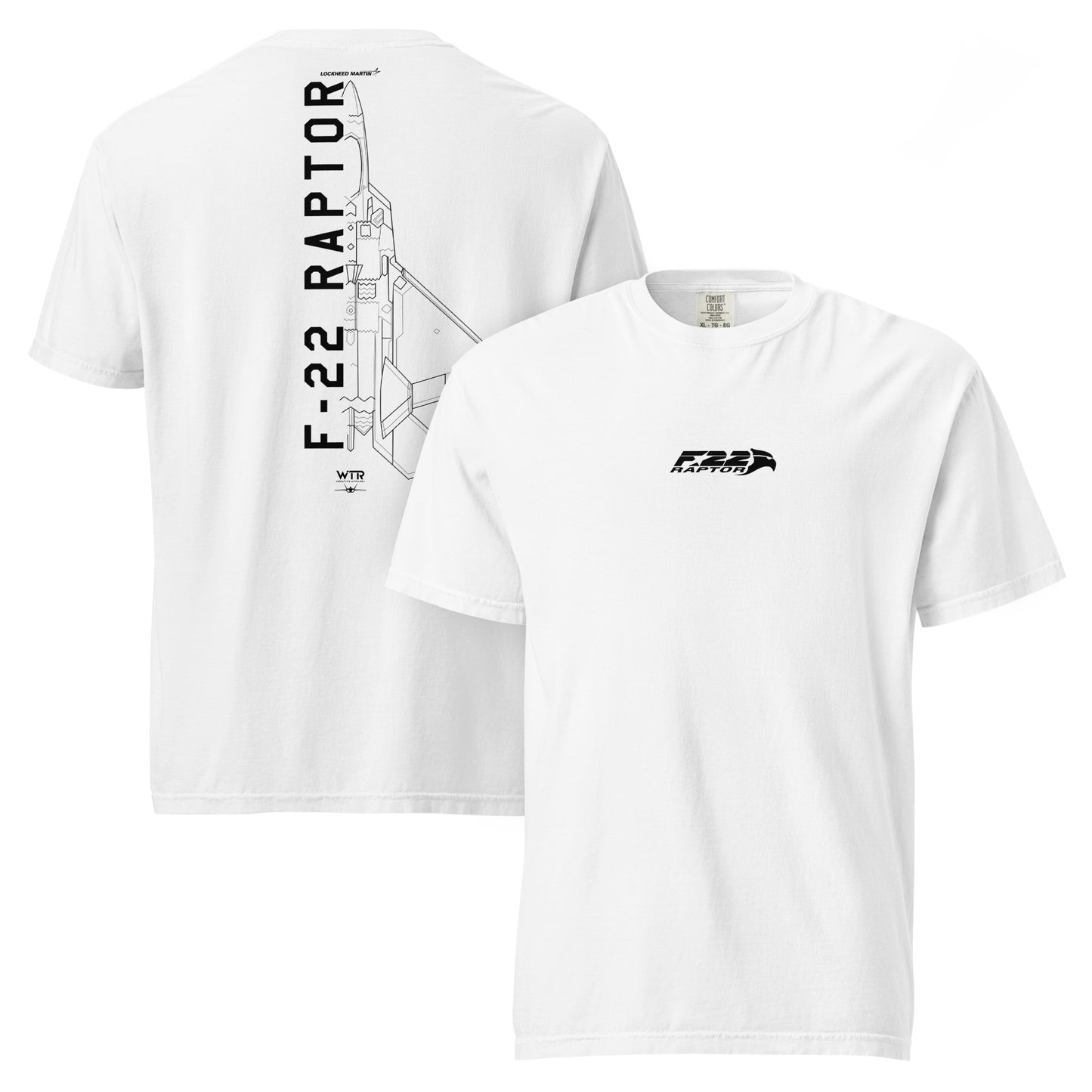 Lockheed Martin F-22 Raptor Scematic Standard White T-Shirt