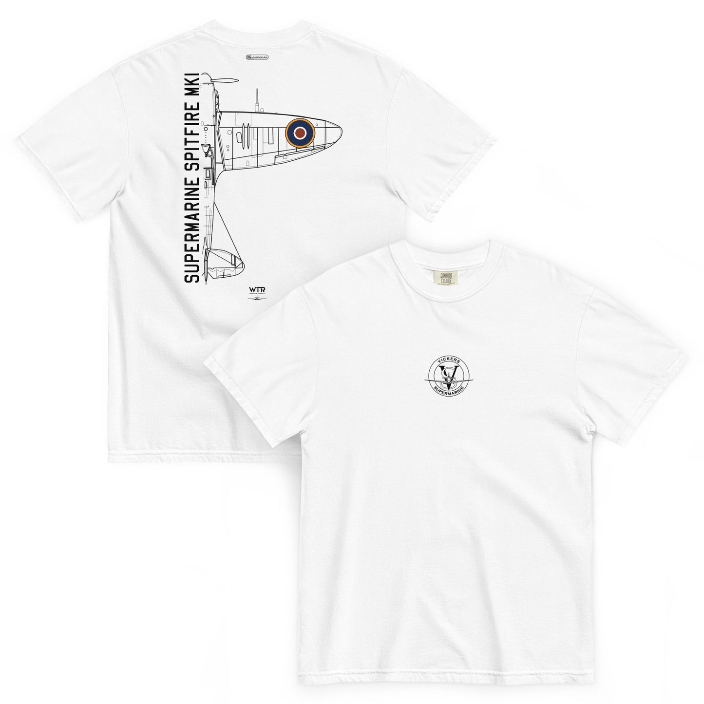 Supermarine Spitfire Mk1 Vickers Schematic Standard White T-Shirt