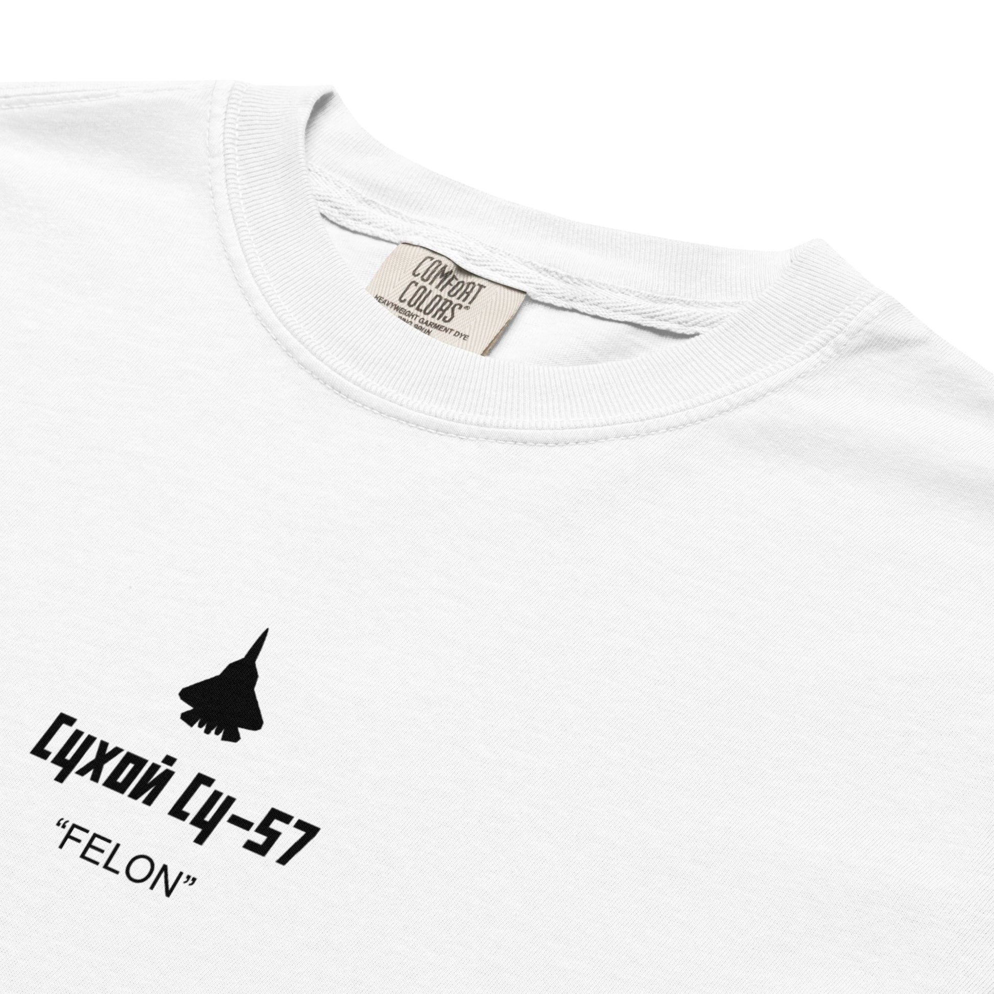 Sukhoi SU-57 T-50 Felon Russian Schematic Standard White T-Shirt