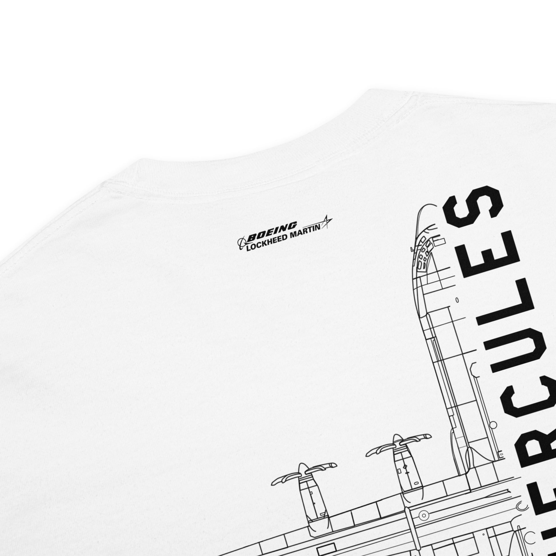 Lockheed Martin C-130J Hercules Schematic Design Standard White T-shirt.