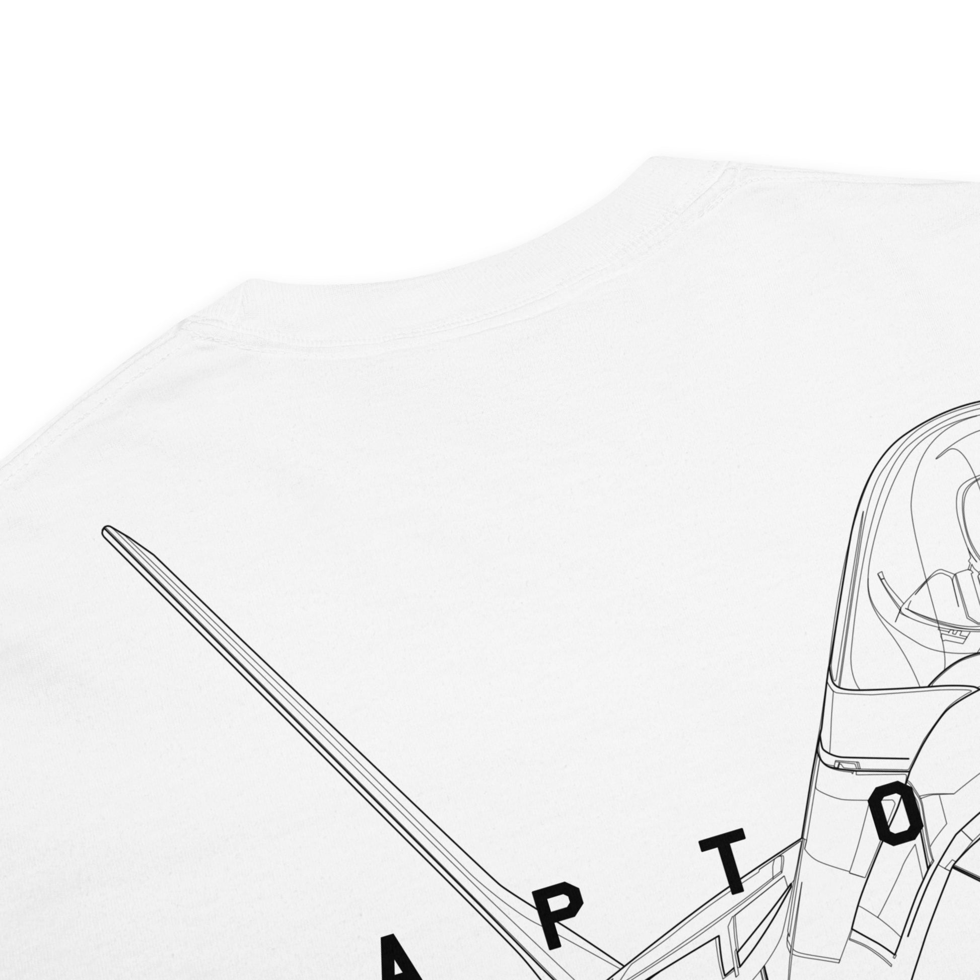 Lockheed Martin F-22 Raptor - Nose & Canopy Hand drawn Design- Standard White T-shirt