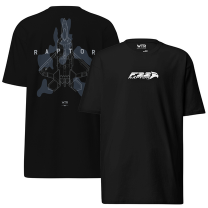 LOCKHEED MARTIN F-22 RAPTOR - FULL SCHEMATIC CAMO STUDY — HEAVYWEIGHT T-SHIRT artwork.