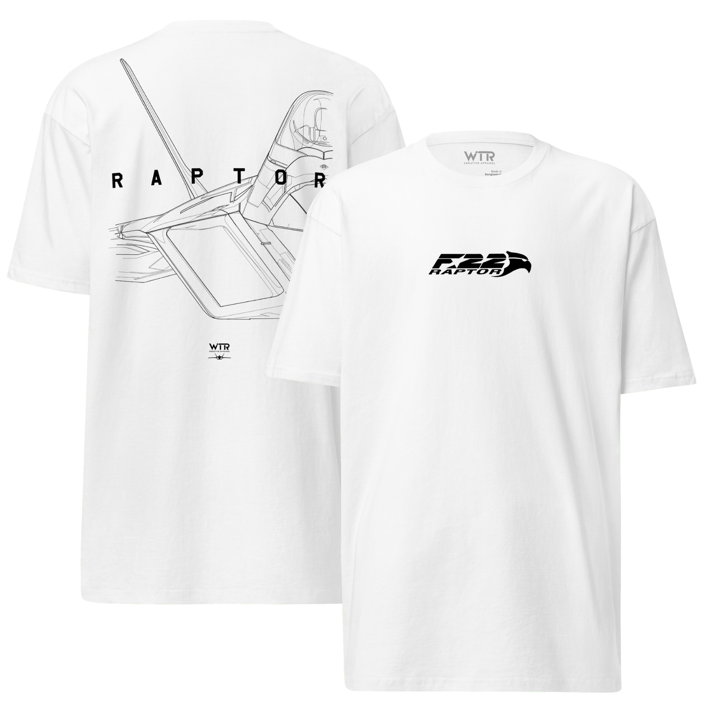 LOCKHEED MARTIN F-22 RAPTOR - FRONT CANOPY NOSE STUDY — HEAVYWEIGHT T-SHIRT artwork.