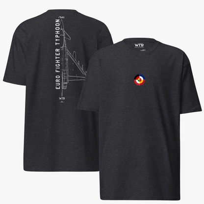EUROFIGHTER TYPHOON EF2000 – HAND-DRAWN FIGHTER JET HEAVYWEIGHT T-SHIRT.