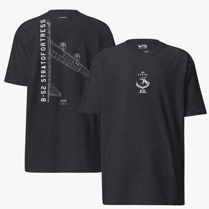 BOEING B-52 STRATOFORTRESS – HAND-DRAWN STRATEGIC BOMBER HEAVYWEIGHT T-SHIRT.