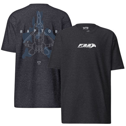 LOCKHEED MARTIN F-22 RAPTOR - FULL SCHEMATIC CAMO STUDY — HEAVYWEIGHT T-SHIRT artwork.